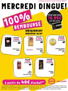Cora - cora FR - Les offres 100% remboursés chez cora Rocourt  geldig vanaf 16/07/2025