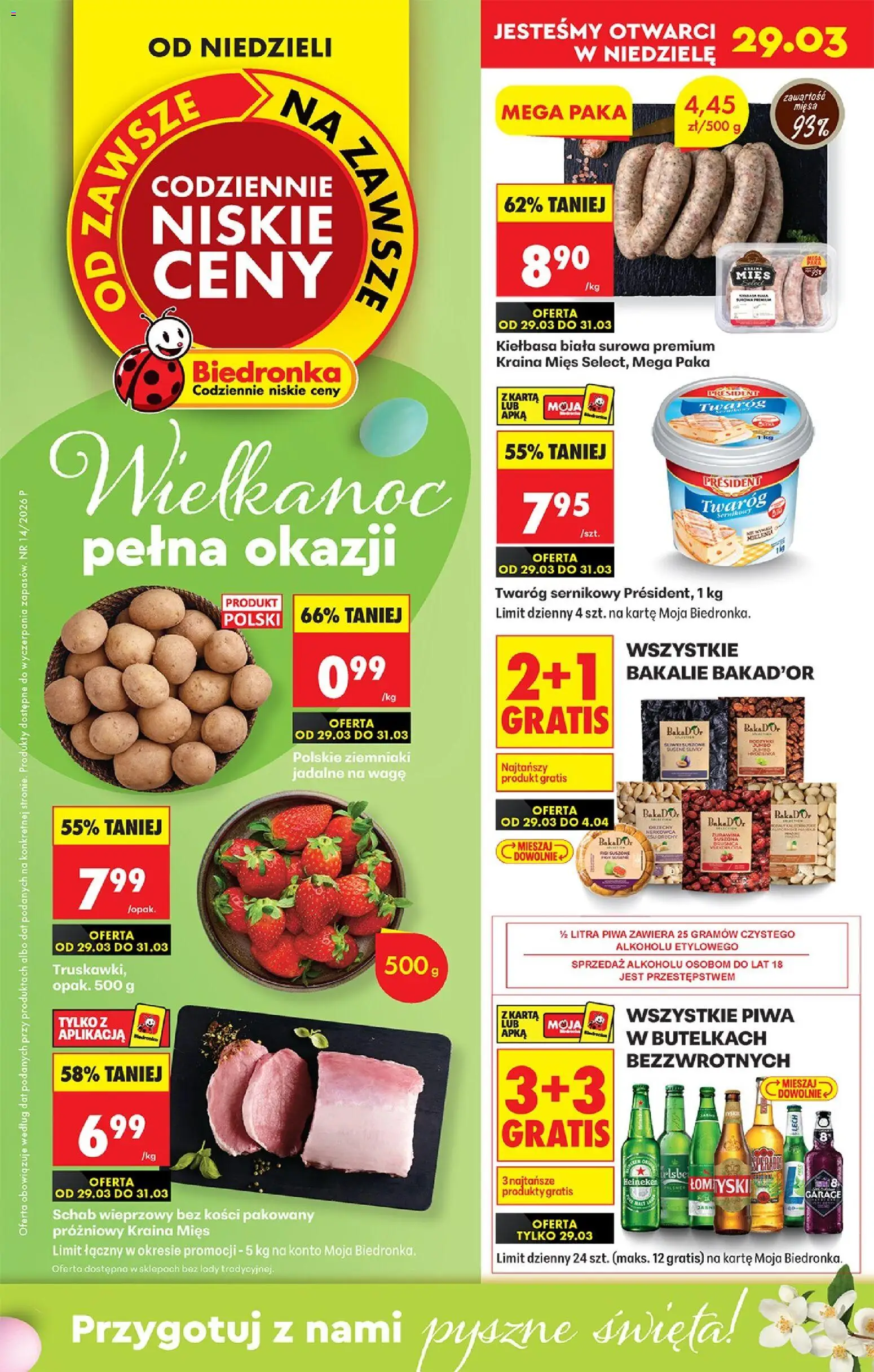 Biedronka gazetka od niedzieli - strona 1- ważny od 29.03.2026
