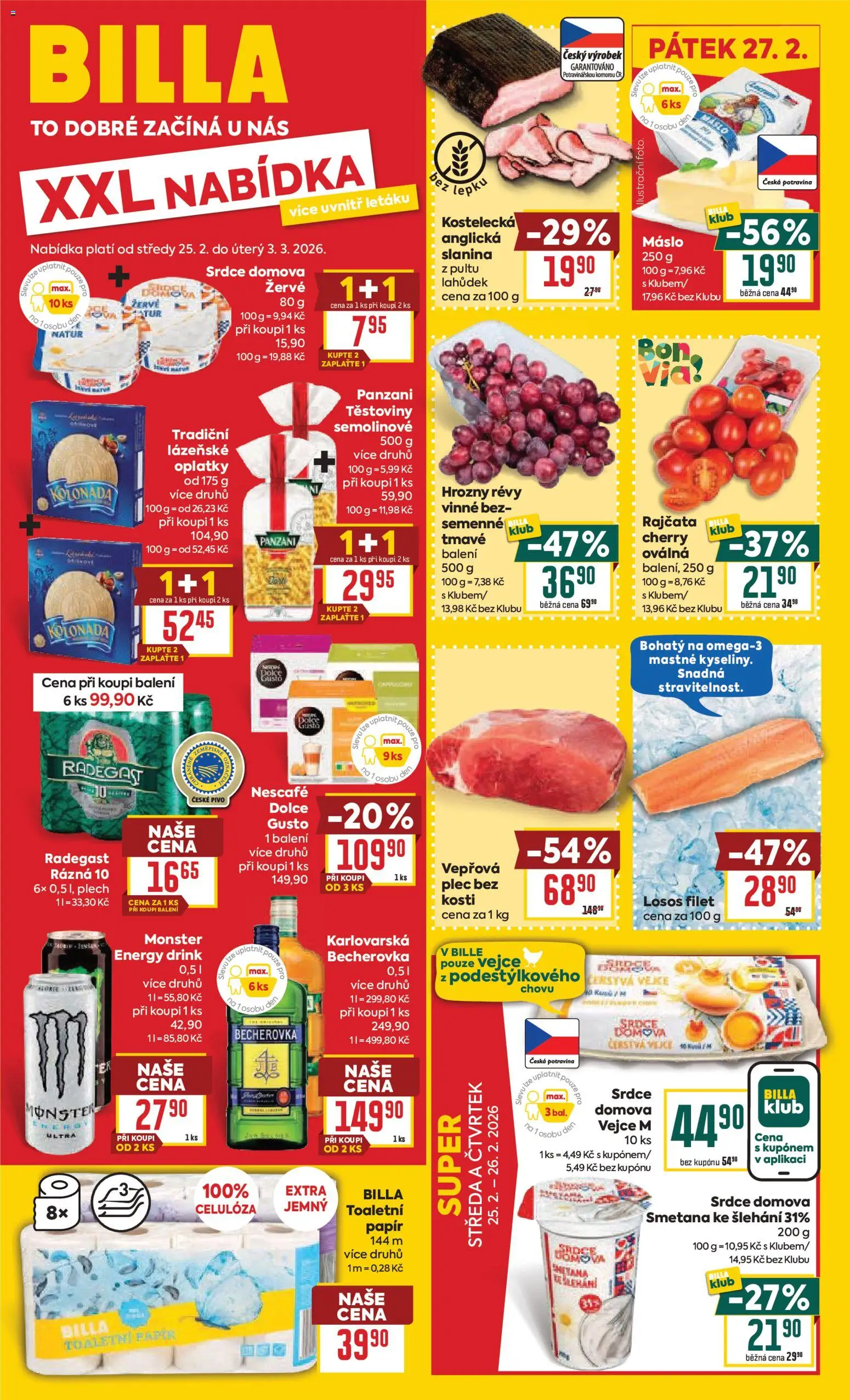 Billa Velký leták - strana 1- platný od 25.02.2026