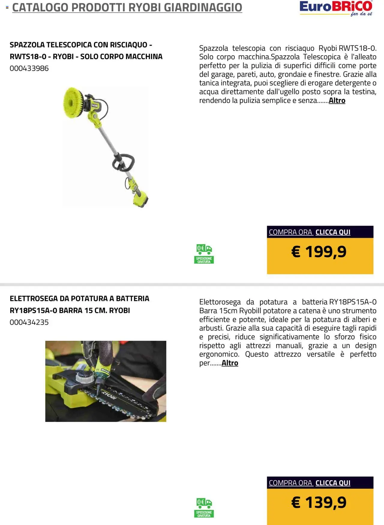 Eurobrico Prodotti Ryobi Giardinaggio catalogo - pagina 60 - valido dal 23/07/2025