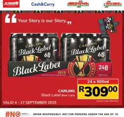 Preview Jumbo Beer and Cider Specials valid from 04/09/2025
