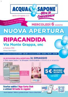 Anteprima Acqua e Sapone Nuova Apertura - Ripacandida catalogo valida dal 06/08/2025