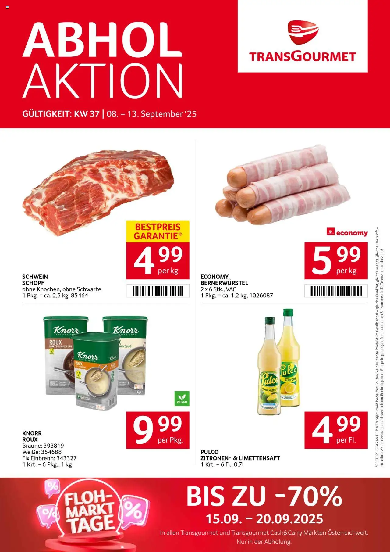 Transgourmet Flugblatt - Seite 1- gültig ab 07.09.2025