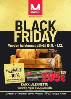 Esikatselu Masku - Black Friday voimassa alkaen 19/11/2025