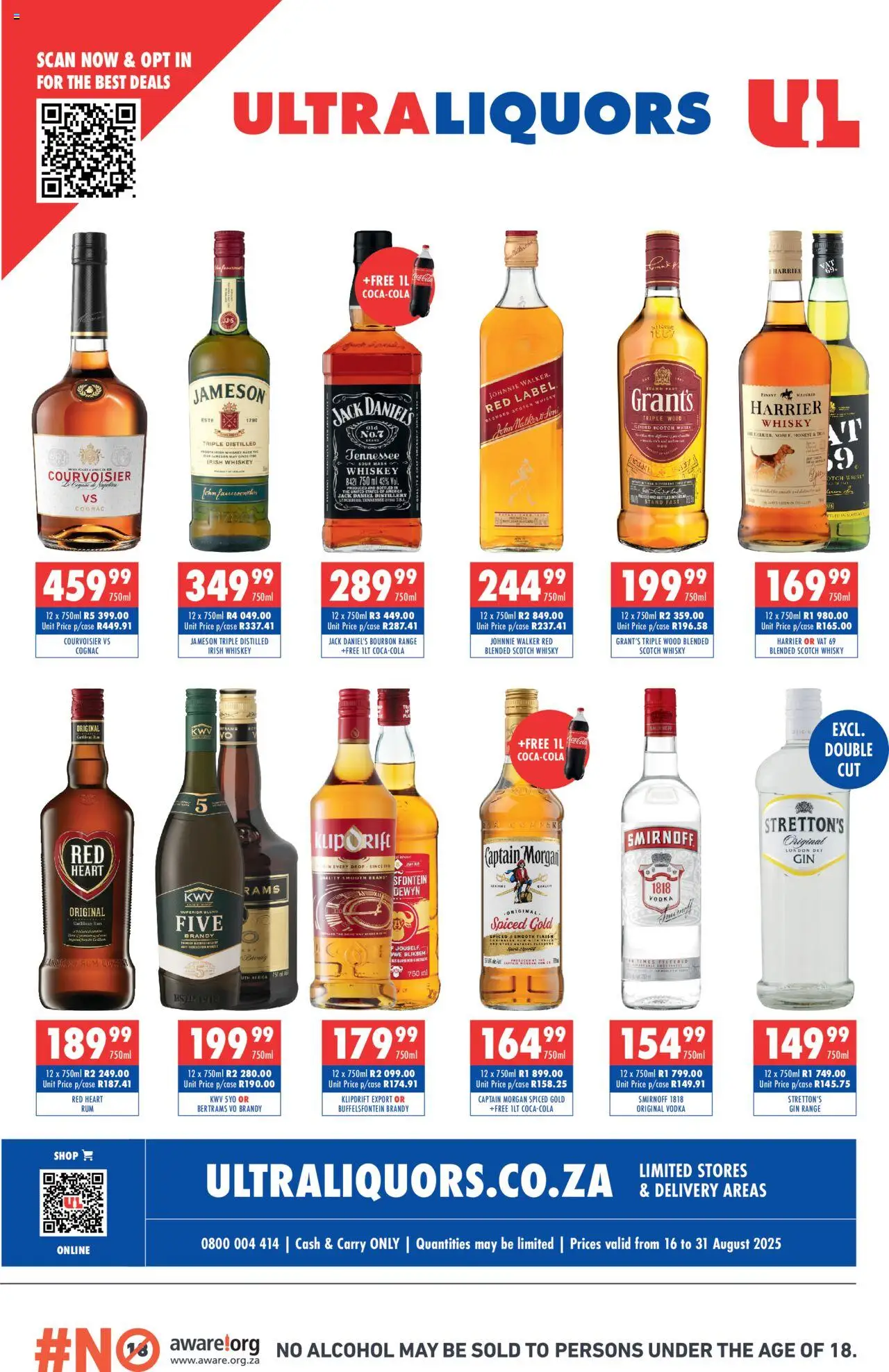 Ultra Liquors Specials - page 1- valid from 16/08/2025