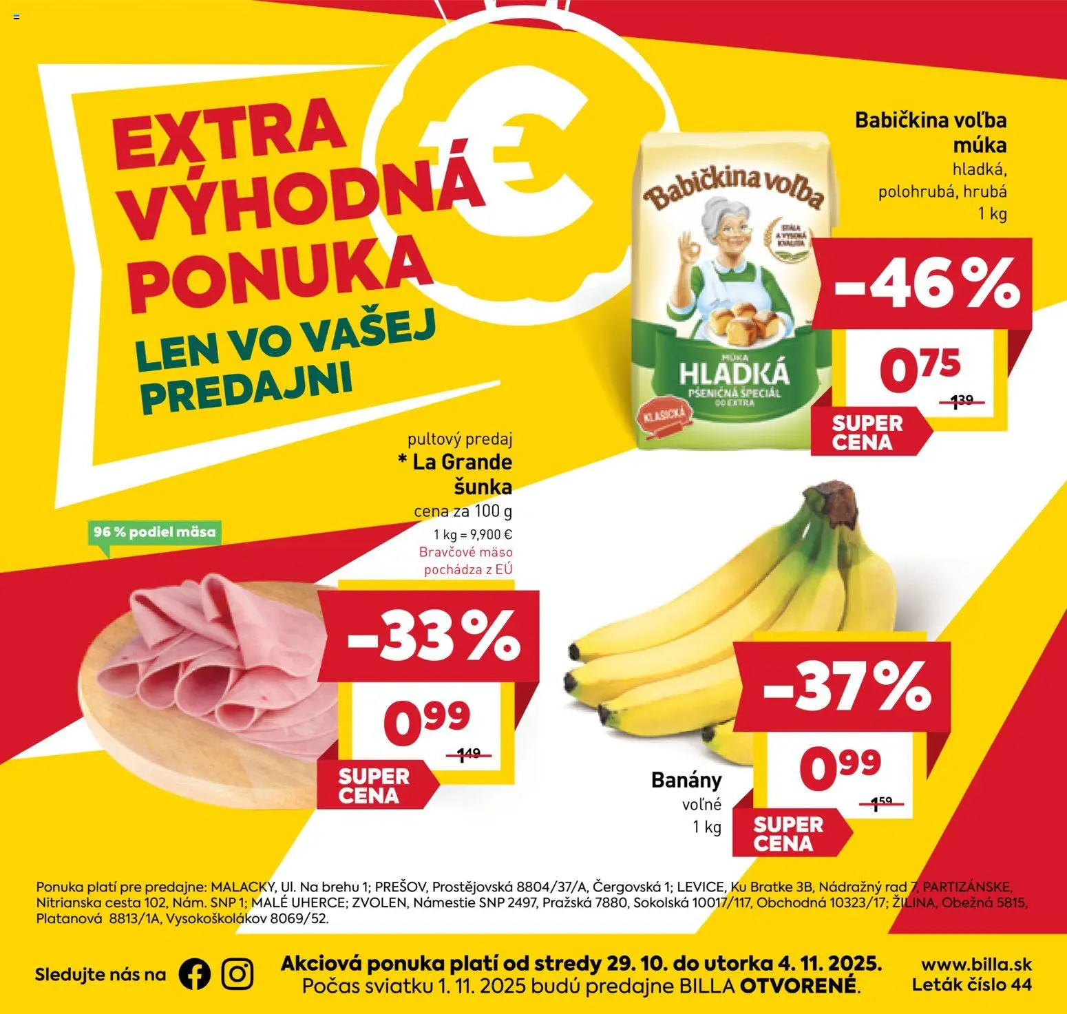 Billa extra výhodná ponuka - strana 1- platný od 29.10.2025