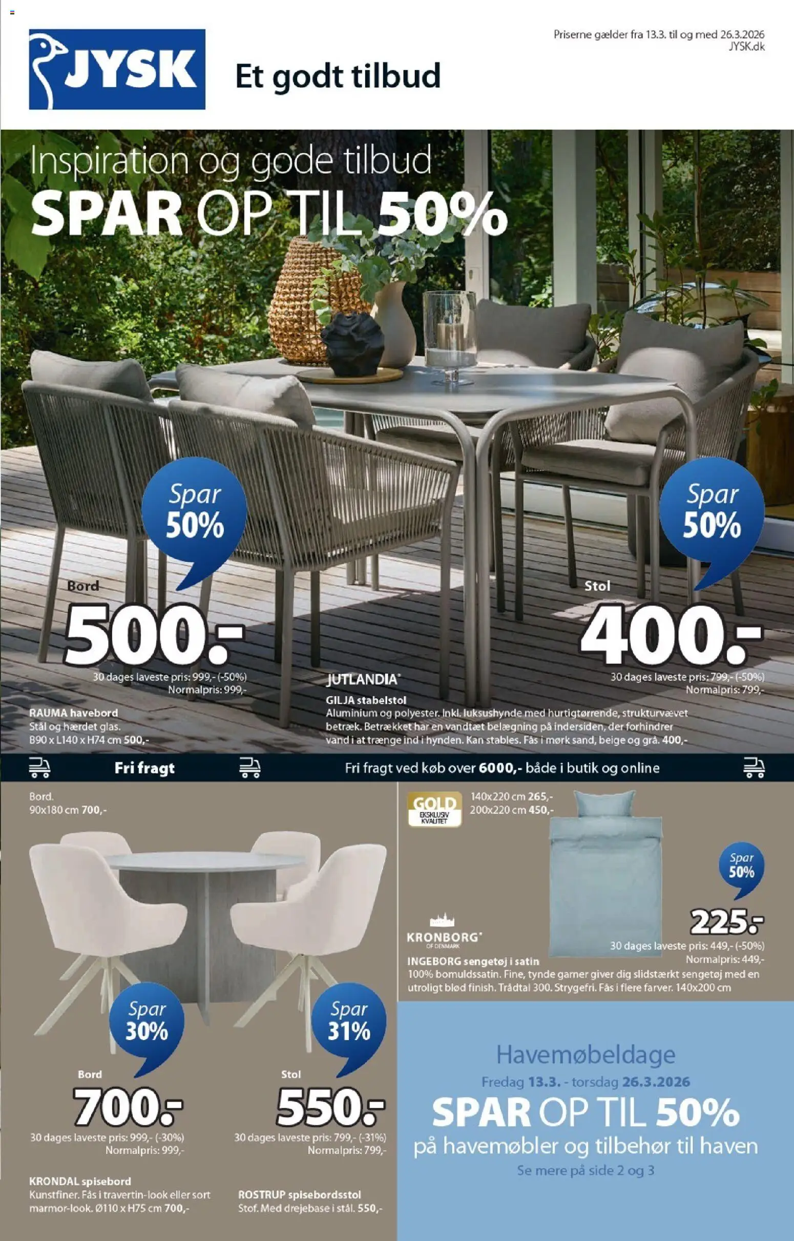 JYSK - Tilbudsavis - side 1- gyldig fra 13/03/2026