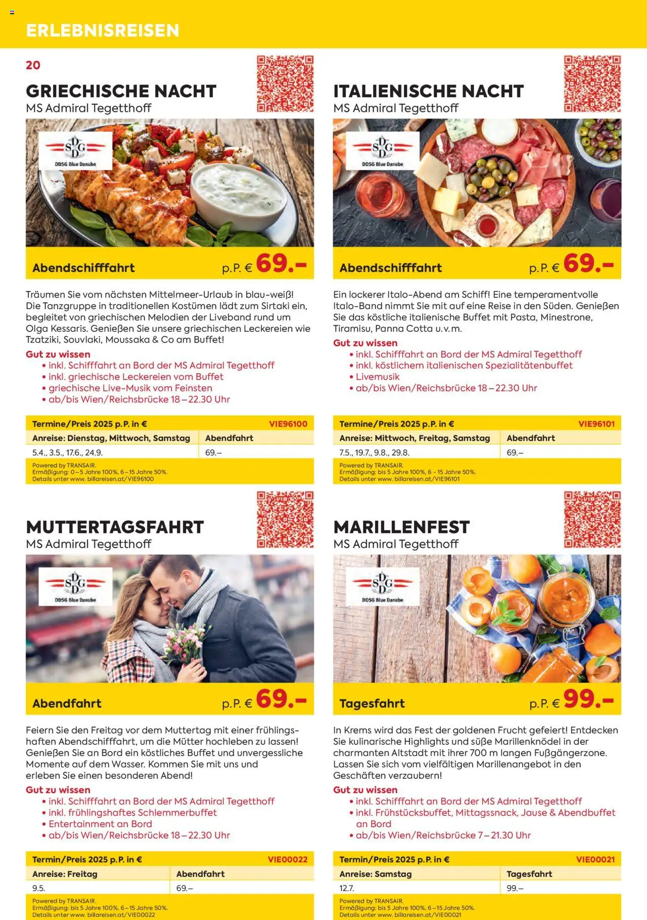 Billa Kreuzfahrten Rundreisen Erlebnisreisenb3/4 2025 - page 20- valid from 03.06.2025