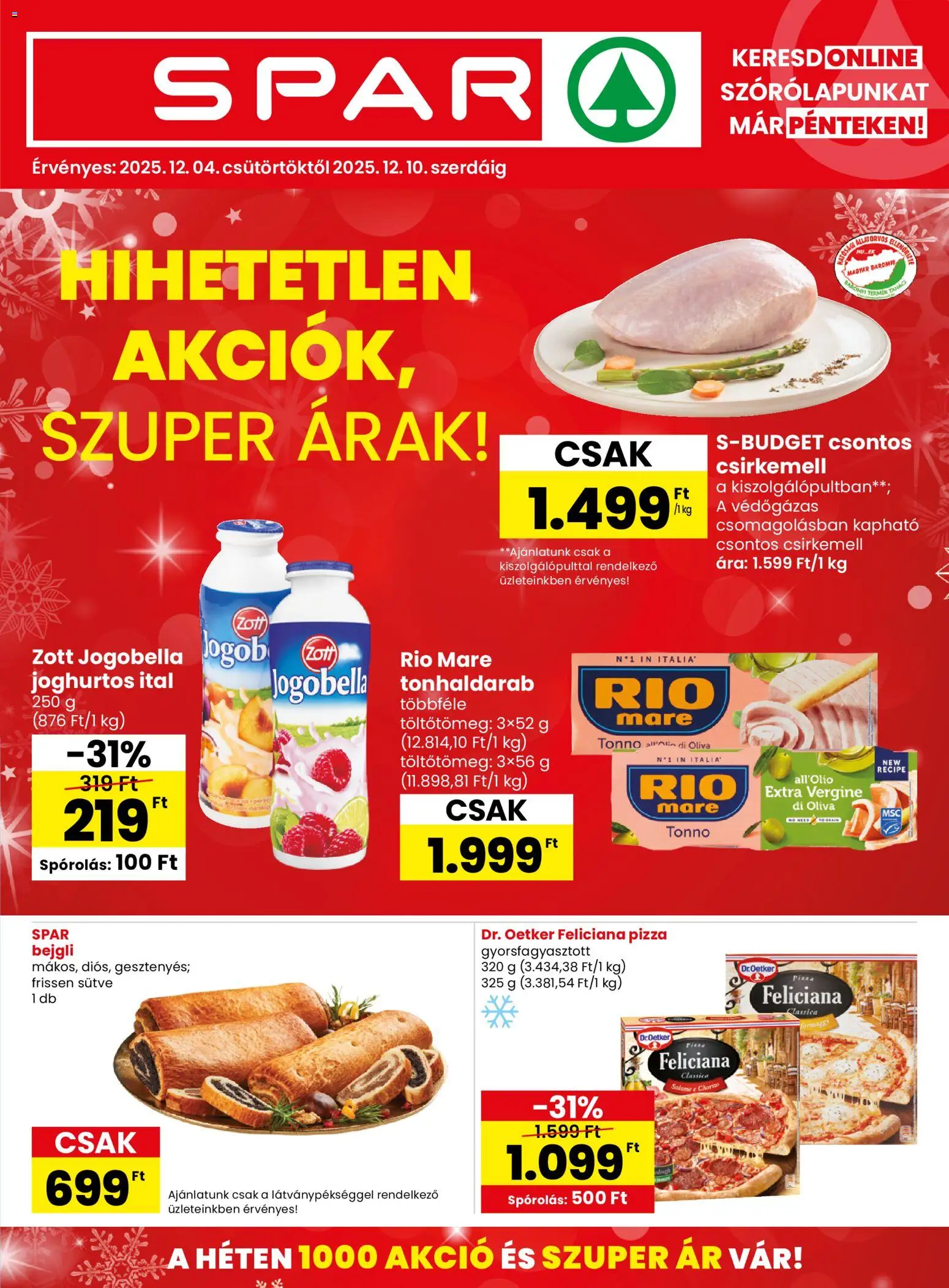 Spar Akciós újság - 1oldal - érvényes 2025.12.04.-tól