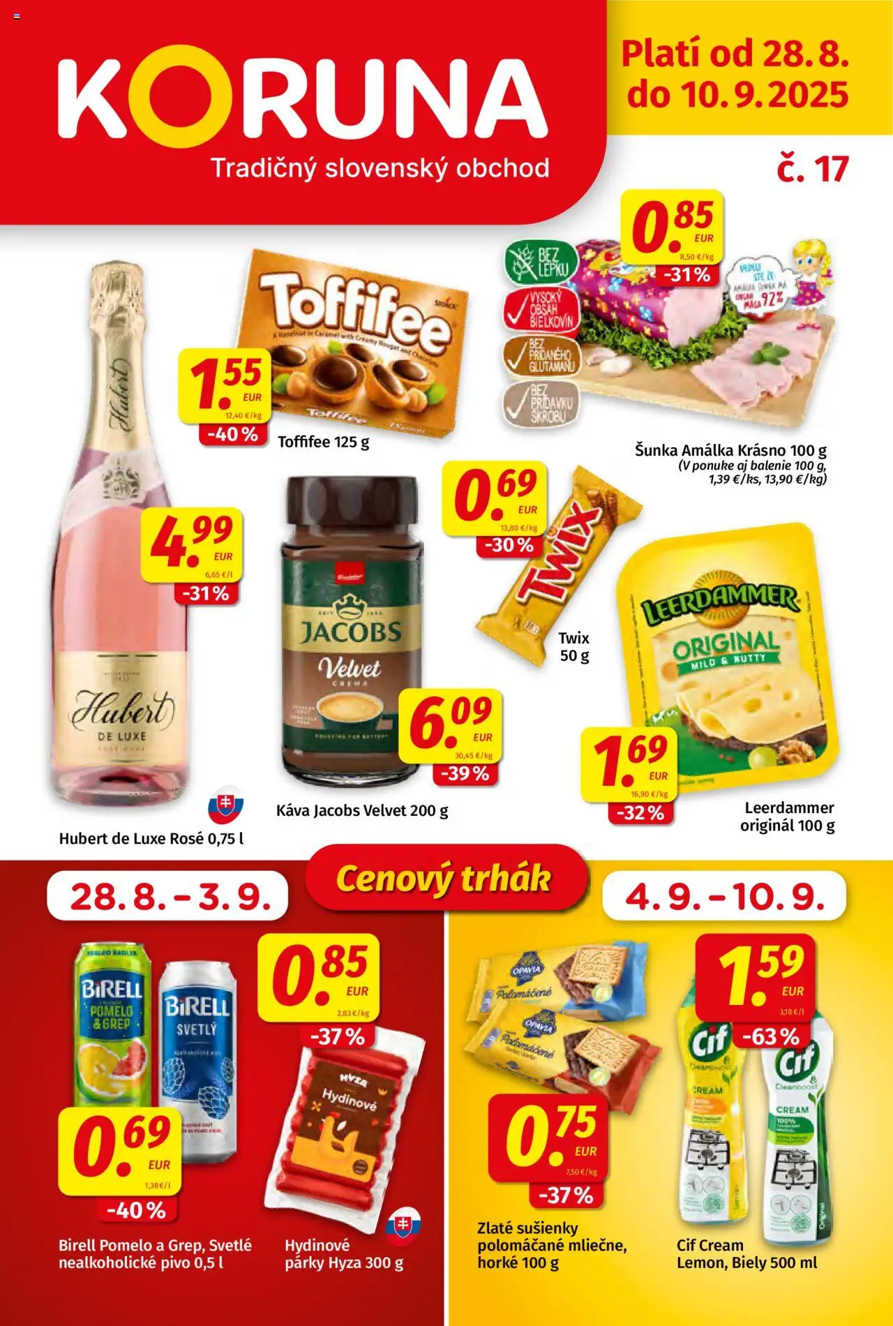 Koruna leták - strana 1- platný od 28.08.2025