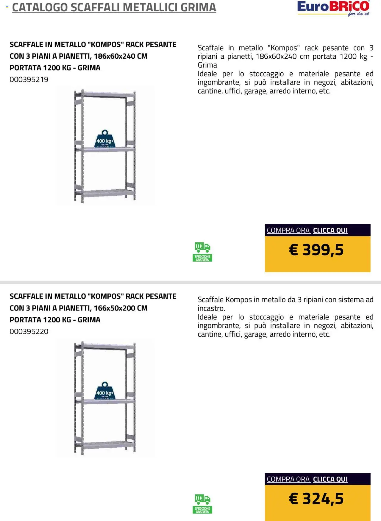 Eurobrico Scaffali metallici Grima catalogo - pagina 18 - valido dal 23/07/2025