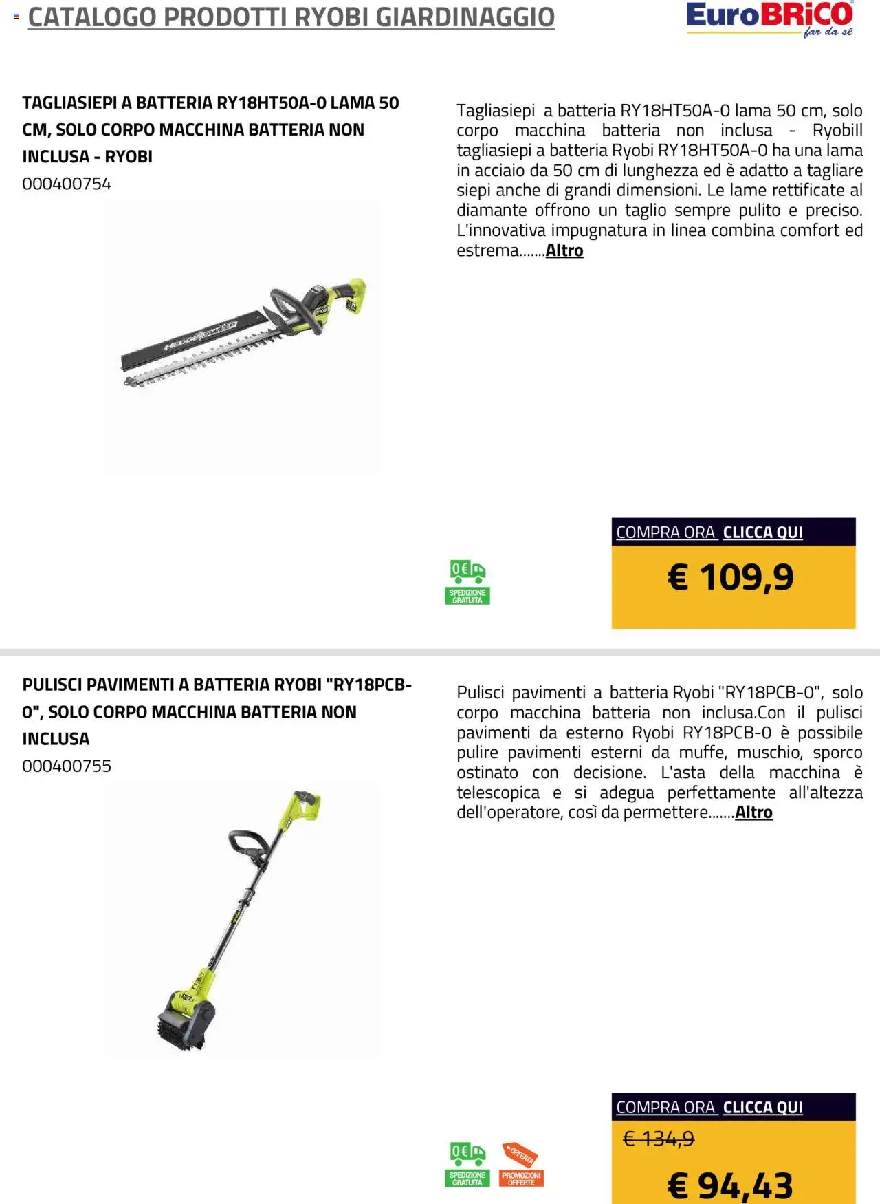 Eurobrico Prodotti Ryobi Giardinaggio catalogo - pagina 25 - valido dal 23/07/2025