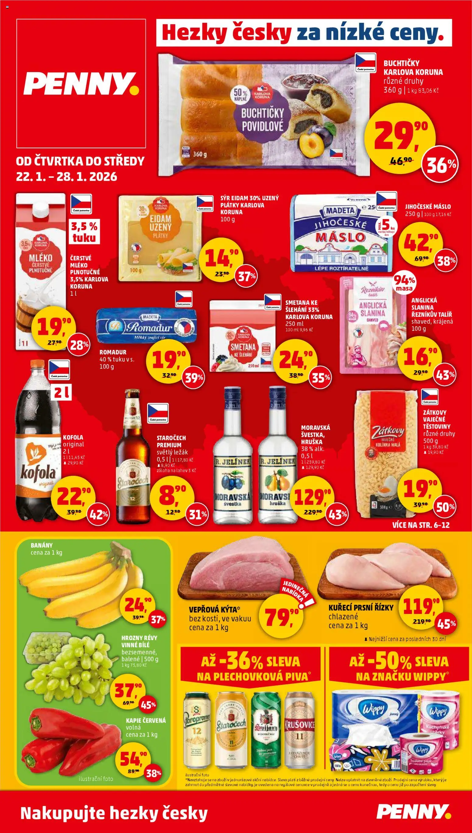 Penny Market leták - Čtvrtečník - strana 1- platný od 22.01.2026
