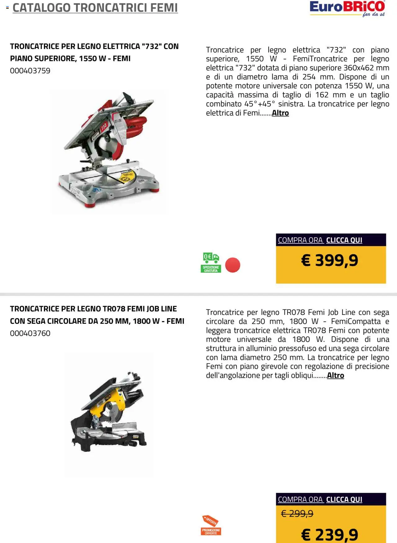 Eurobrico Troncatrici Femi catalogo - pagina 2 - valido dal 23/07/2025