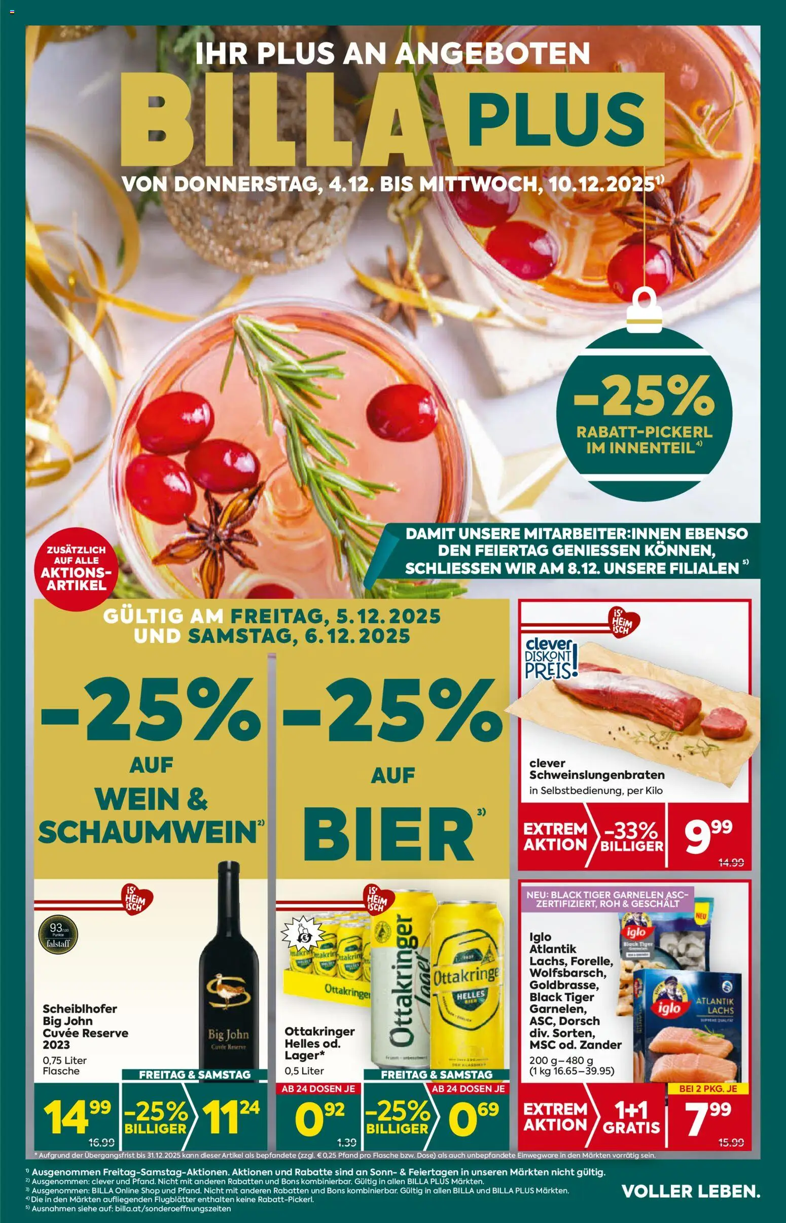 Billa Plus Flugblatt - Seite 1- gültig ab 04.12.2025