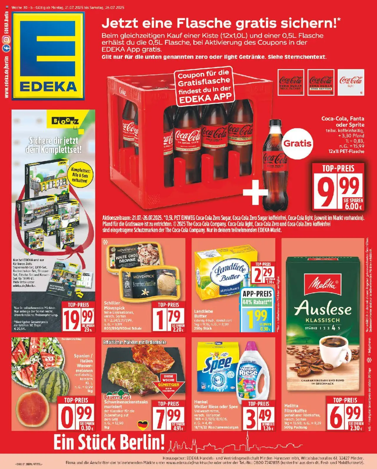 Edeka Prospekt 	 - Seite 1 - gültig ab 21.07.2025