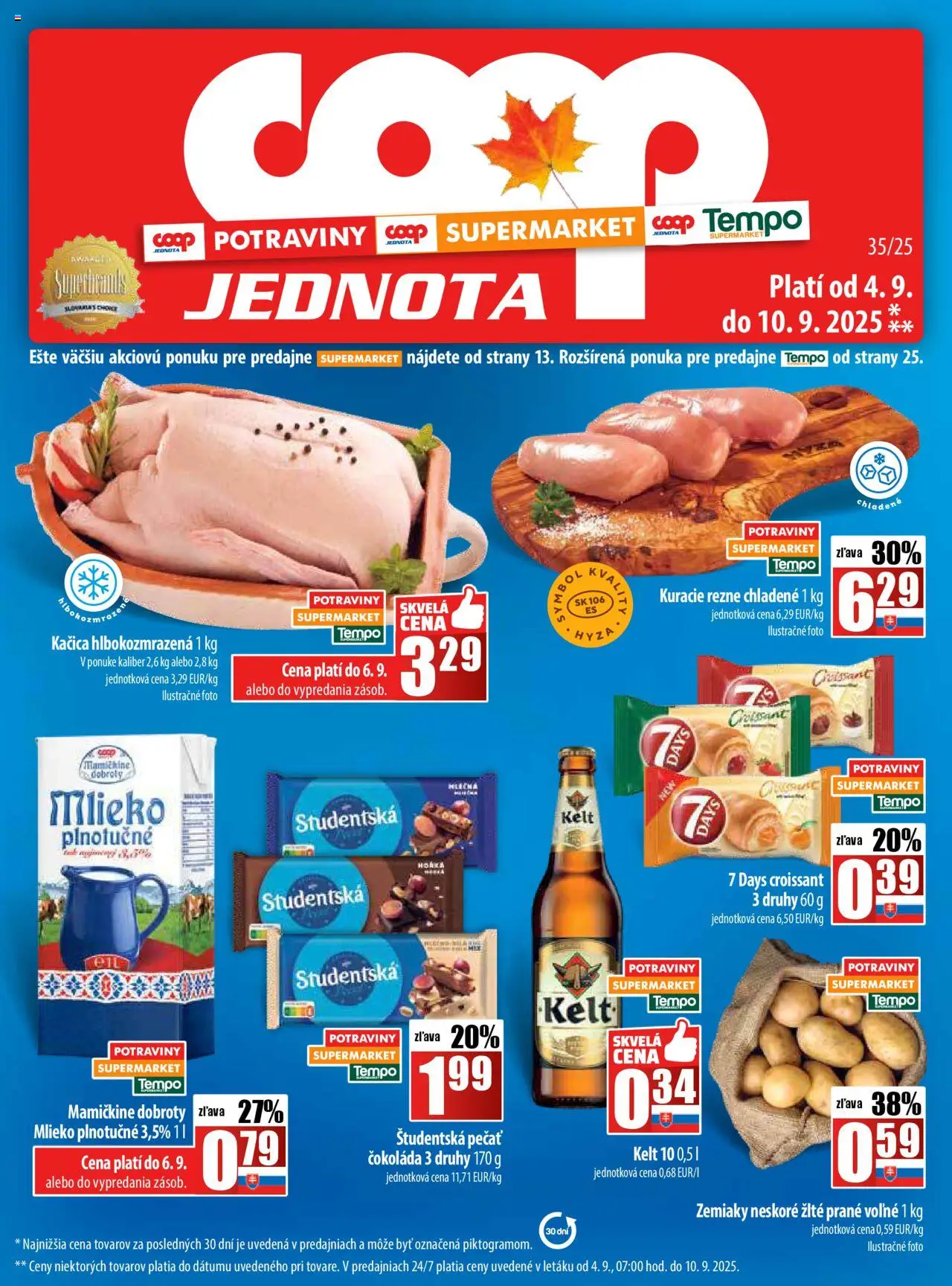 COOP Jednota leták - strana 1- platný od 04.09.2025