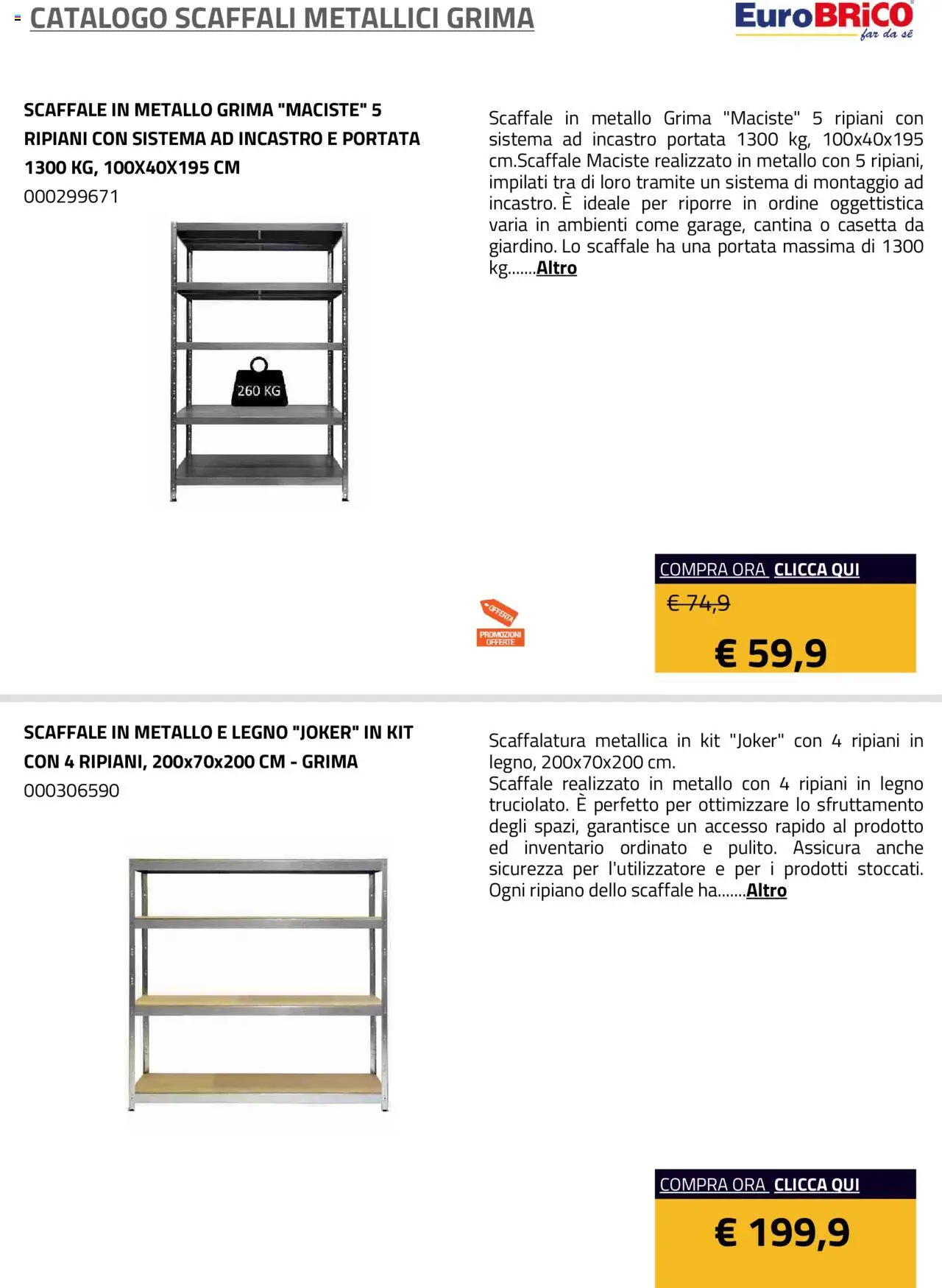 Eurobrico Scaffali metallici Grima catalogo - pagina 6 - valido dal 23/07/2025
