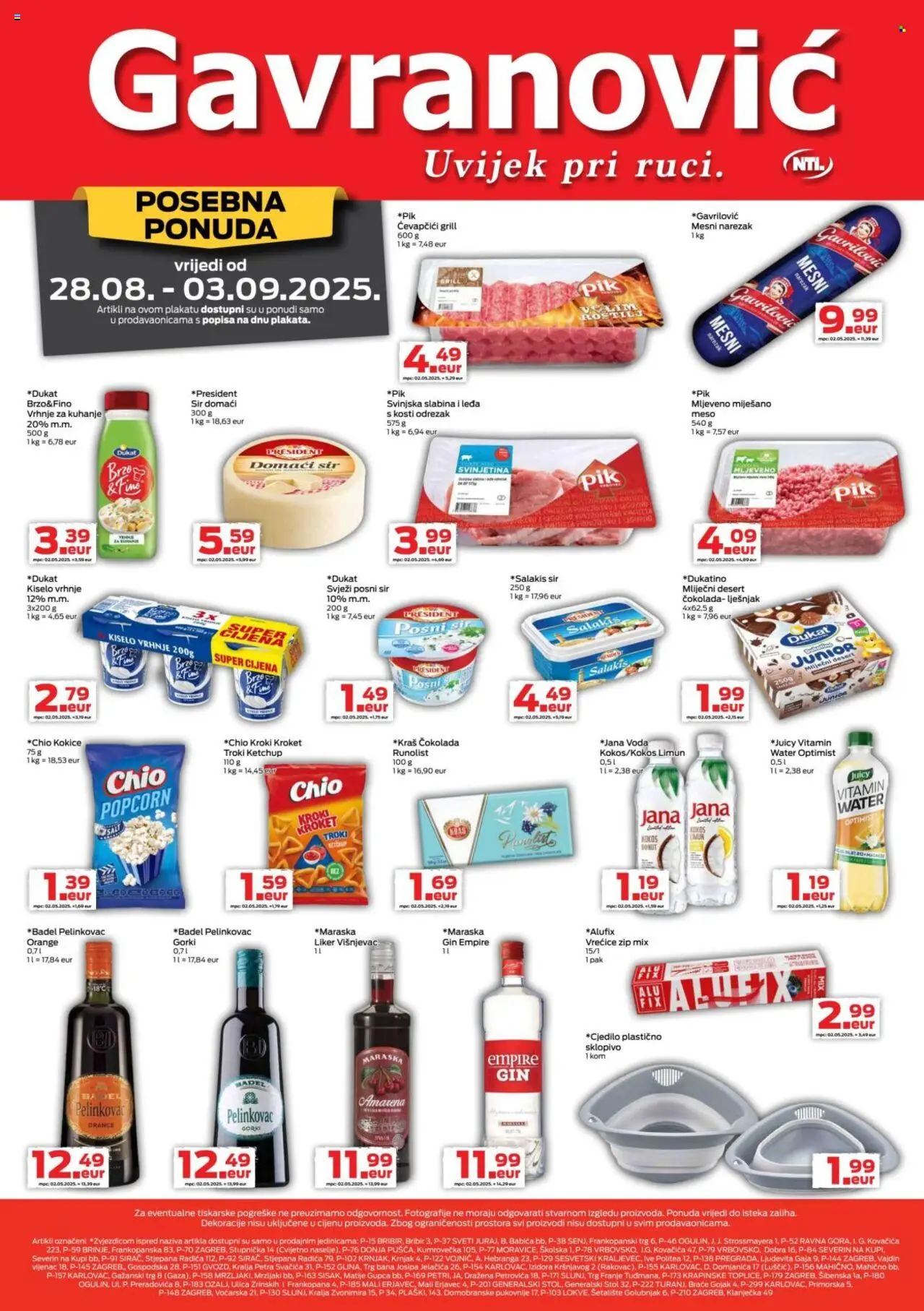 Katalog Gavranović - stranica 1- važeći od 28.08.2025