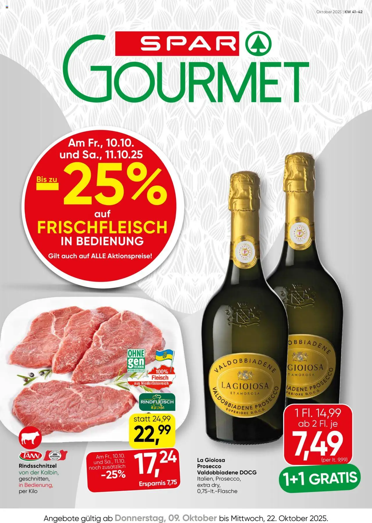 SPAR Gourmet Flugblatt - Seite 1- gültig ab 09.10.2025