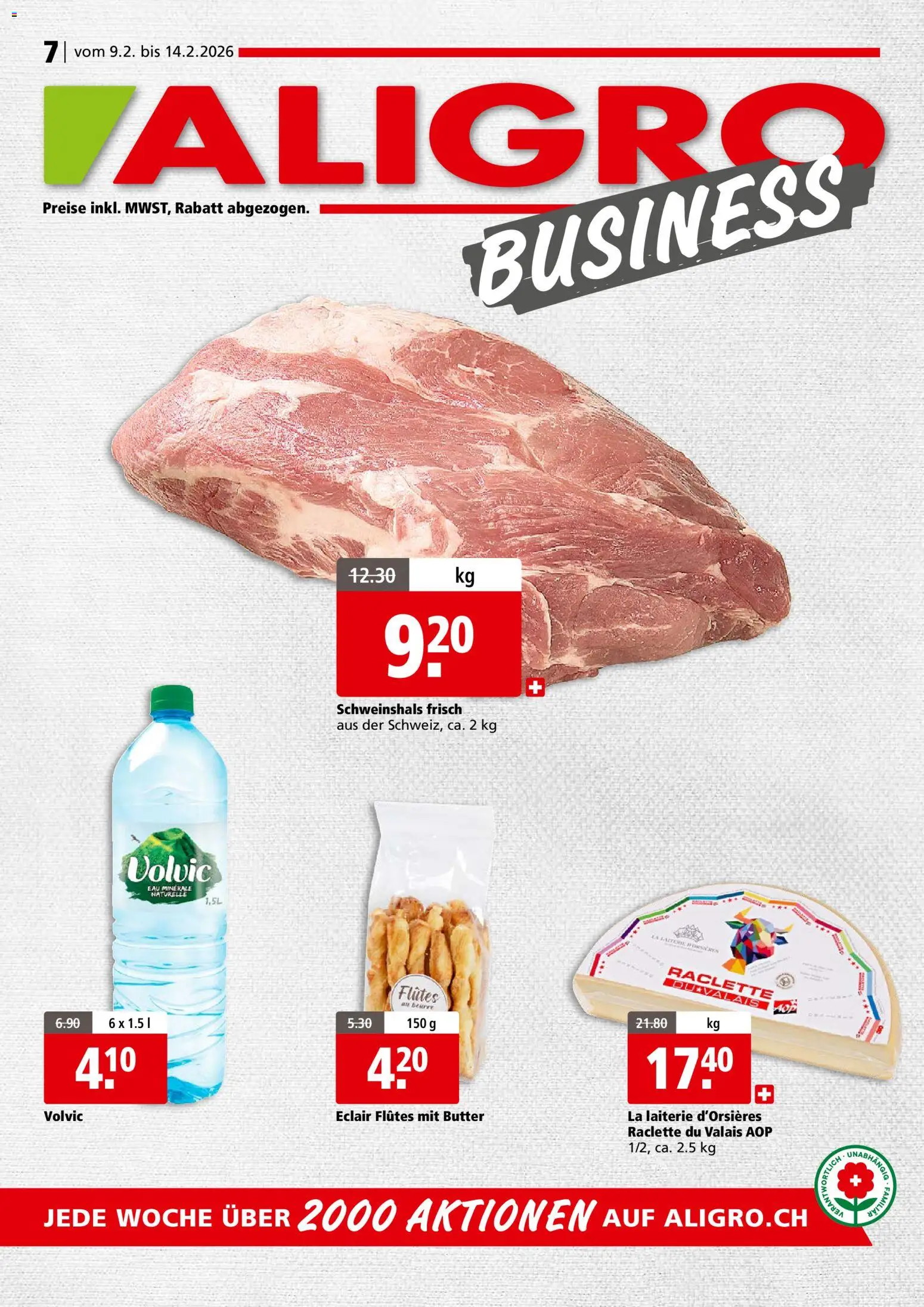 Aligro Aktionen Business Chavannes, Matran, Genf, Sitten - Seite 1- gültig ab 09.02.2026