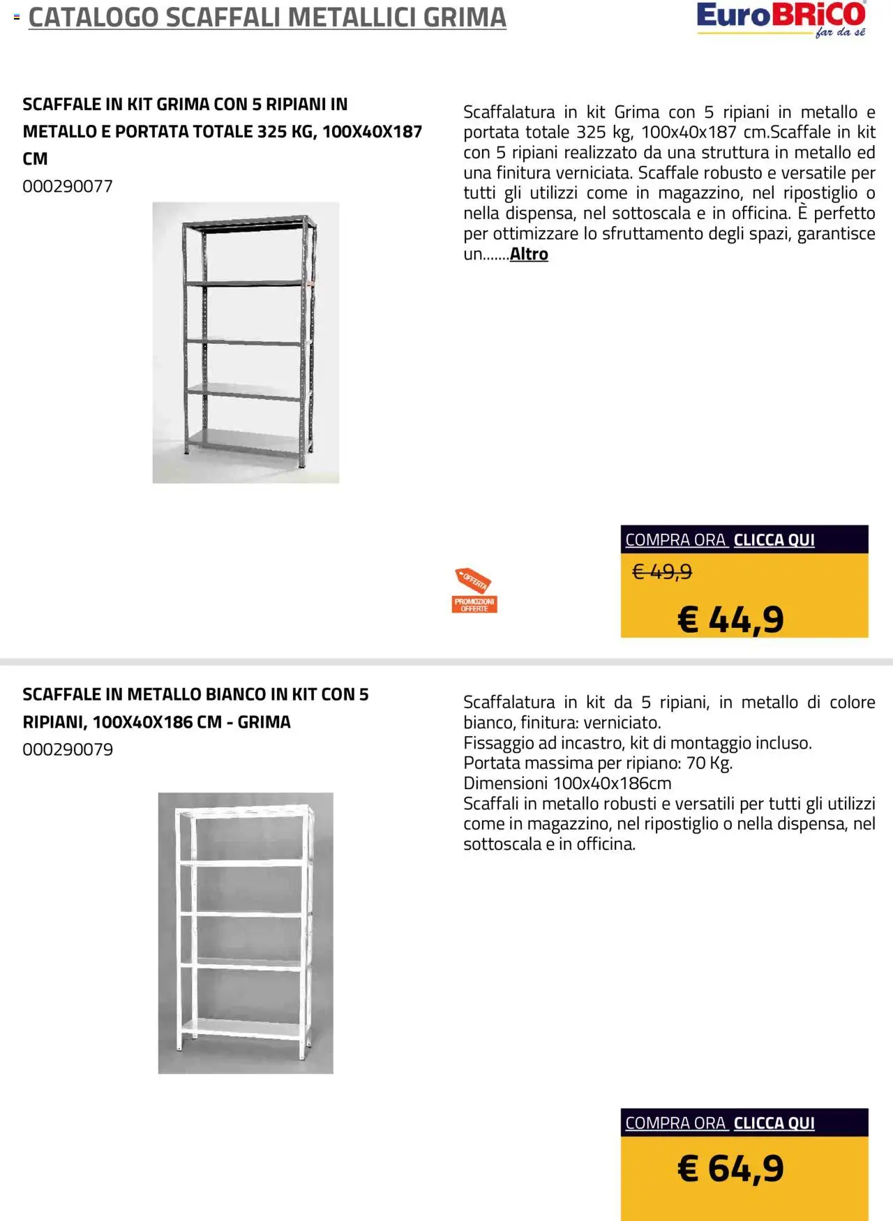 Eurobrico Scaffali metallici Grima catalogo - pagina 3 - valido dal 23/07/2025