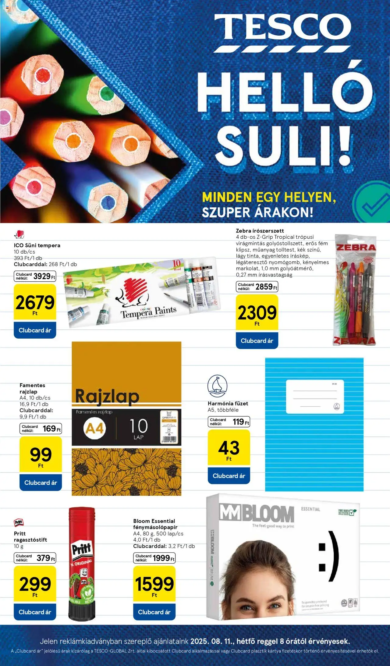 Tesco Helló Suli - 1oldal - érvényes 2025.08.11.-tól