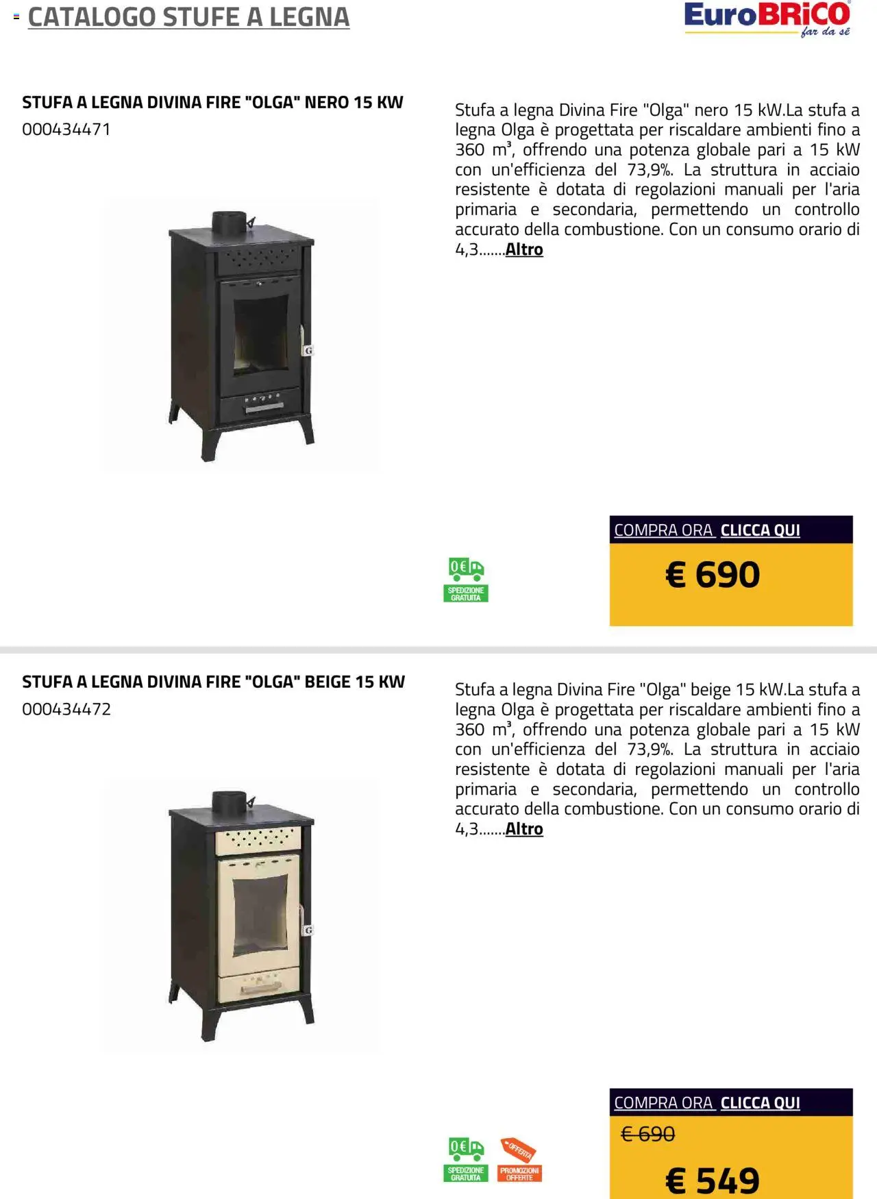 Eurobrico Stufe a Legna catalogo - pagina 38 - valido dal 23/07/2025