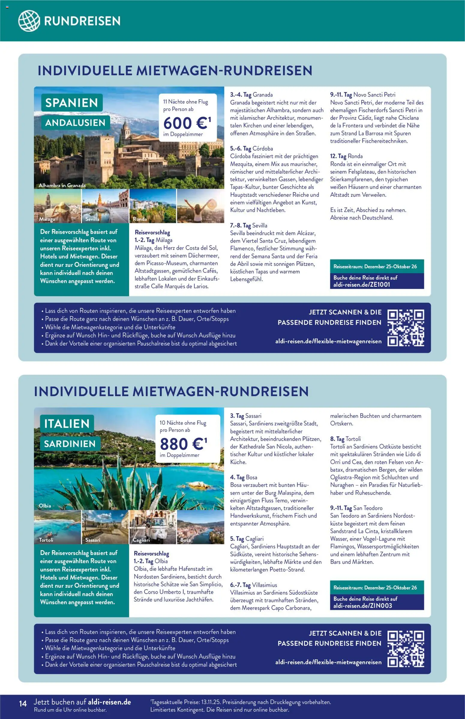 Aldi Reisen Prospekt 	 - Seite 14 - gültig ab 01.12.2025