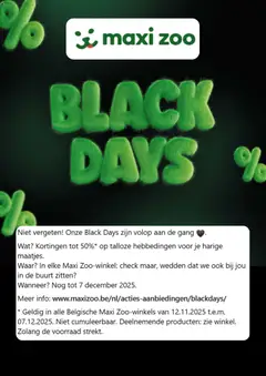 Maxi Zoo - Black Friday aankondiging geldig vanaf 26/11/2025