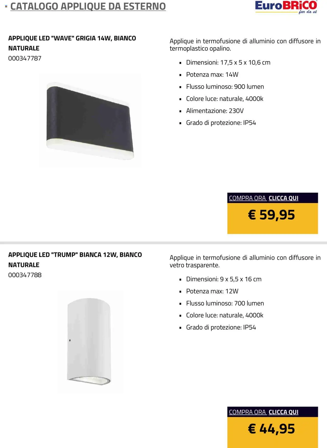 Eurobrico Applique da Esterno catalogo - pagina 12 - valido dal 23/07/2025