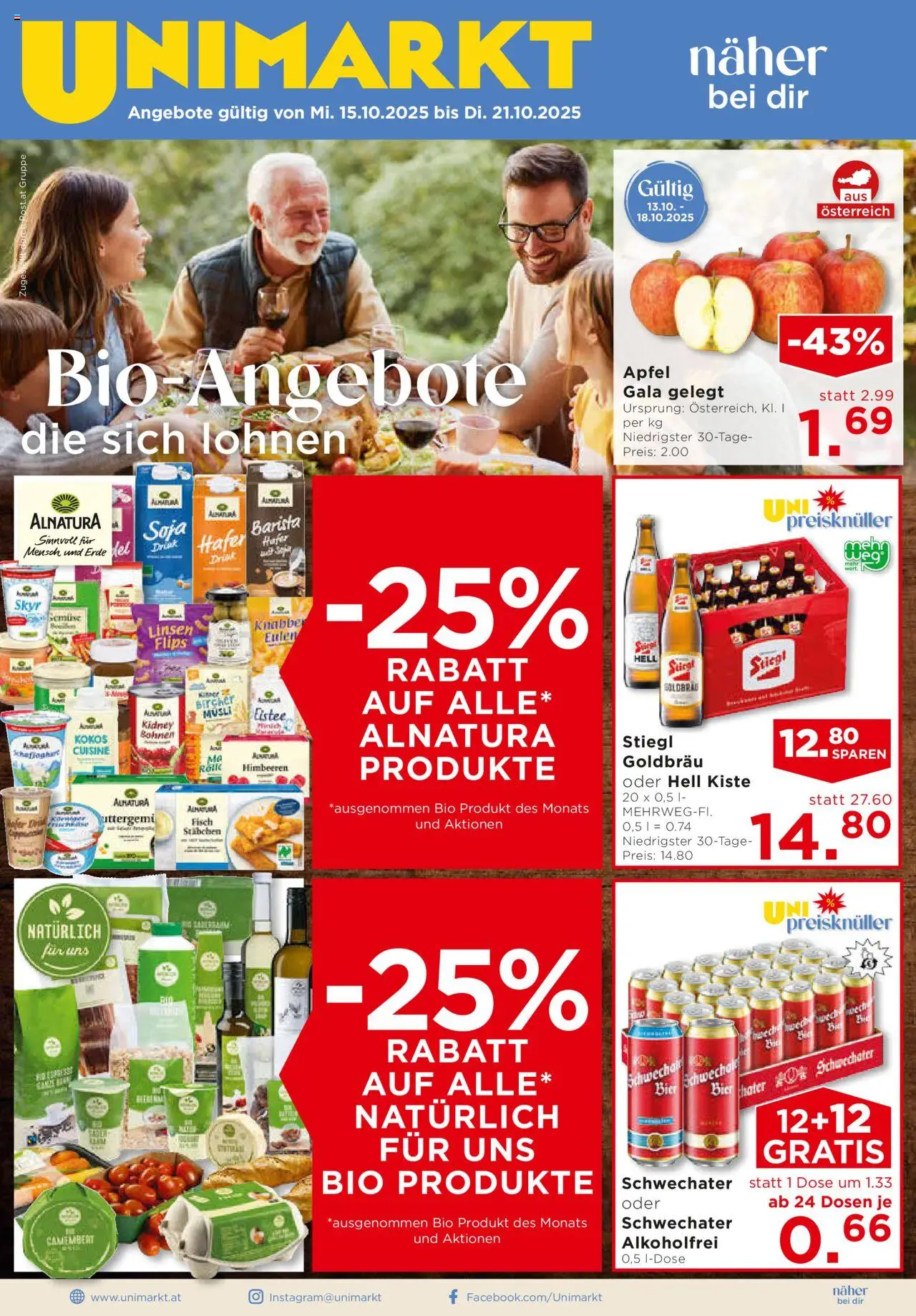 Unimarkt Flugblatt - Seite 1- gültig ab 15.10.2025