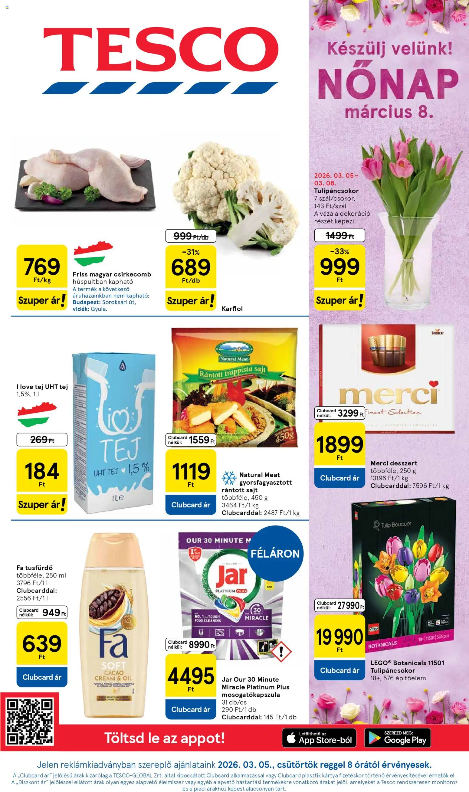Tesco aktuális akciós újság - 1oldal - érvényes 2026.03.05.-tól
