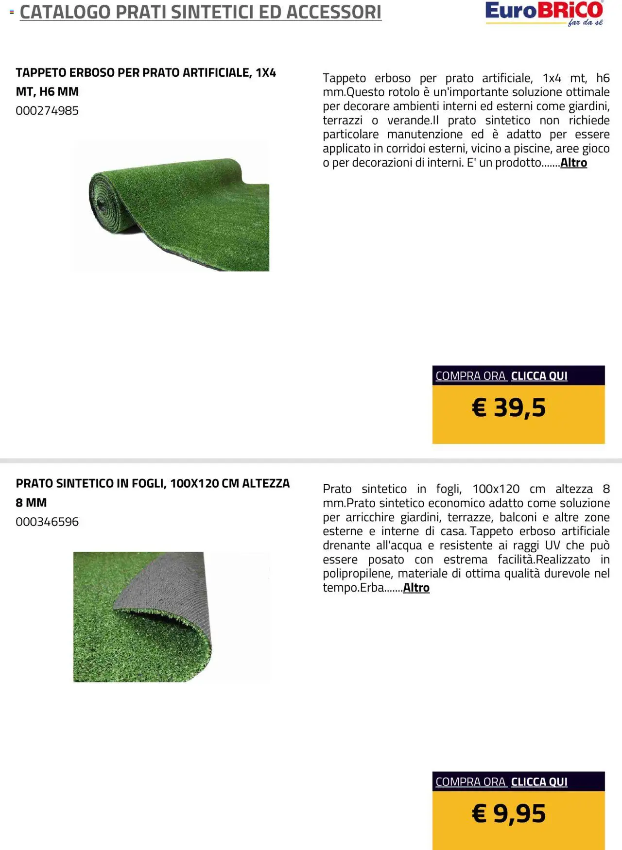 Eurobrico Prati sintetici ed Accessori catalogo - pagina 13 - valido dal 23/07/2025