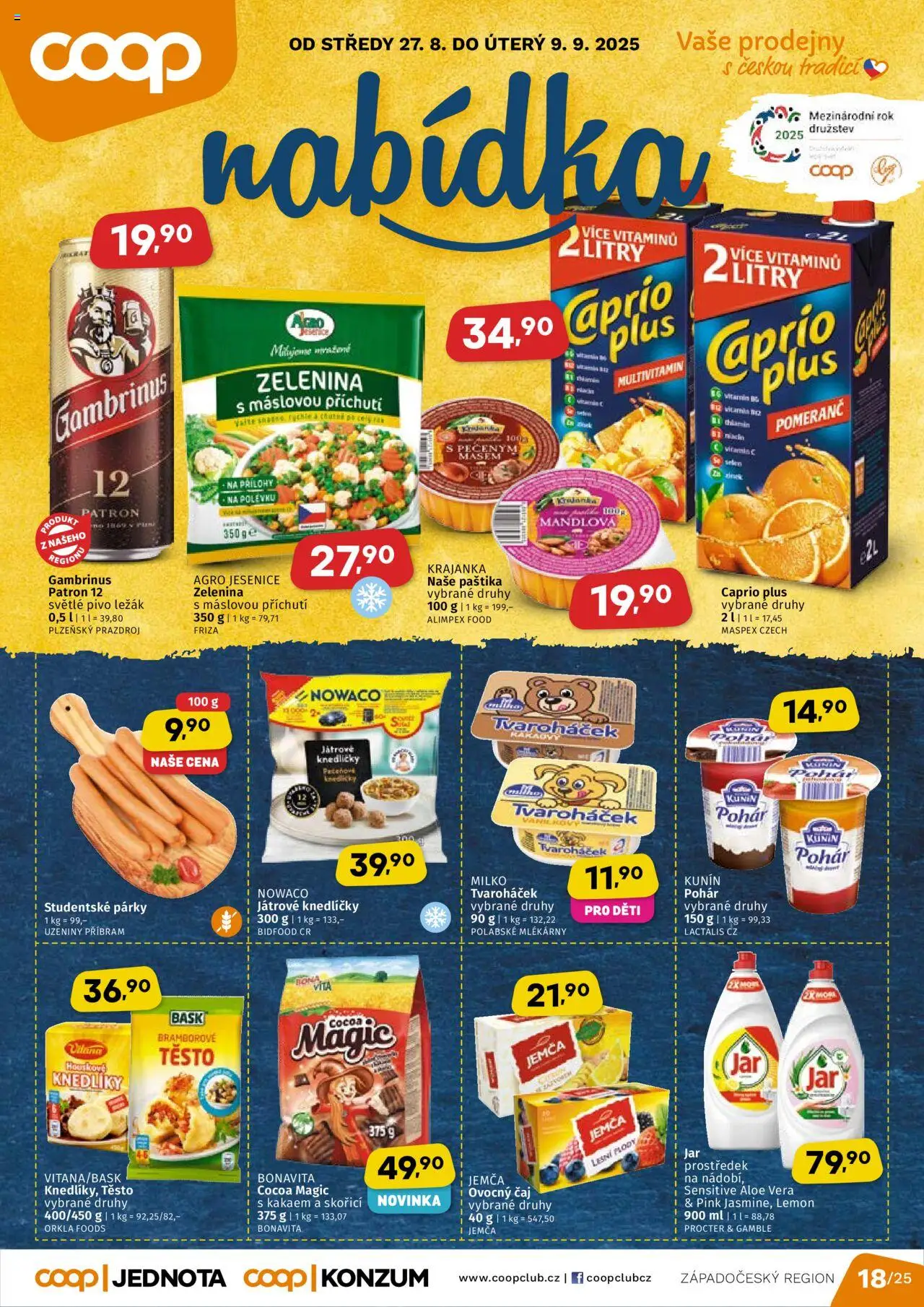 Coop leták - Západočeský region - strana 1- platný od 27.08.2025