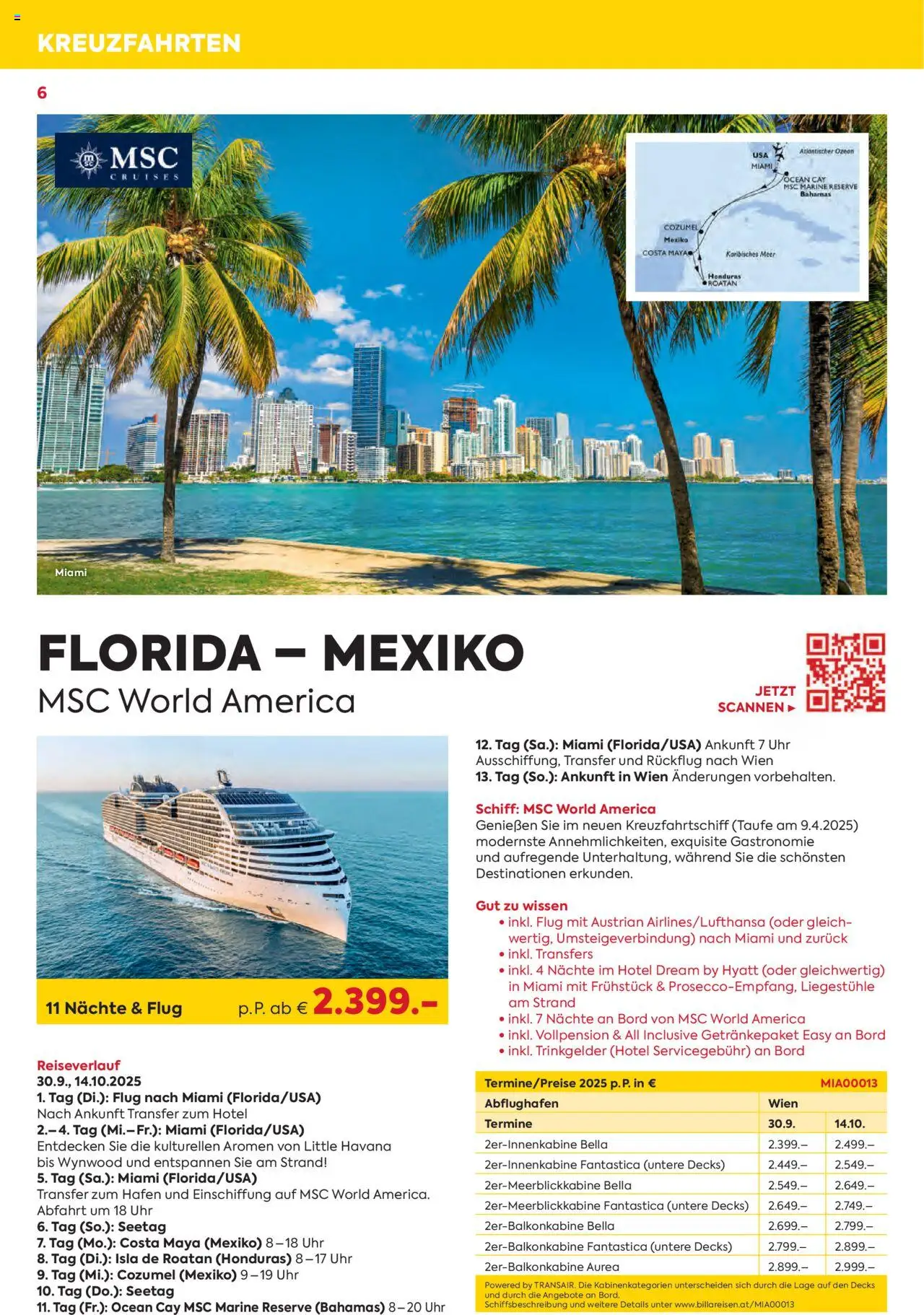 Billa Kreuzfahrten Rundreisen Erlebnisreisen 5/6 2025 - page 6- valid from 03.06.2025