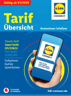 Vorschau Lidl Tarifübersicht gültig ab 01.01.2025