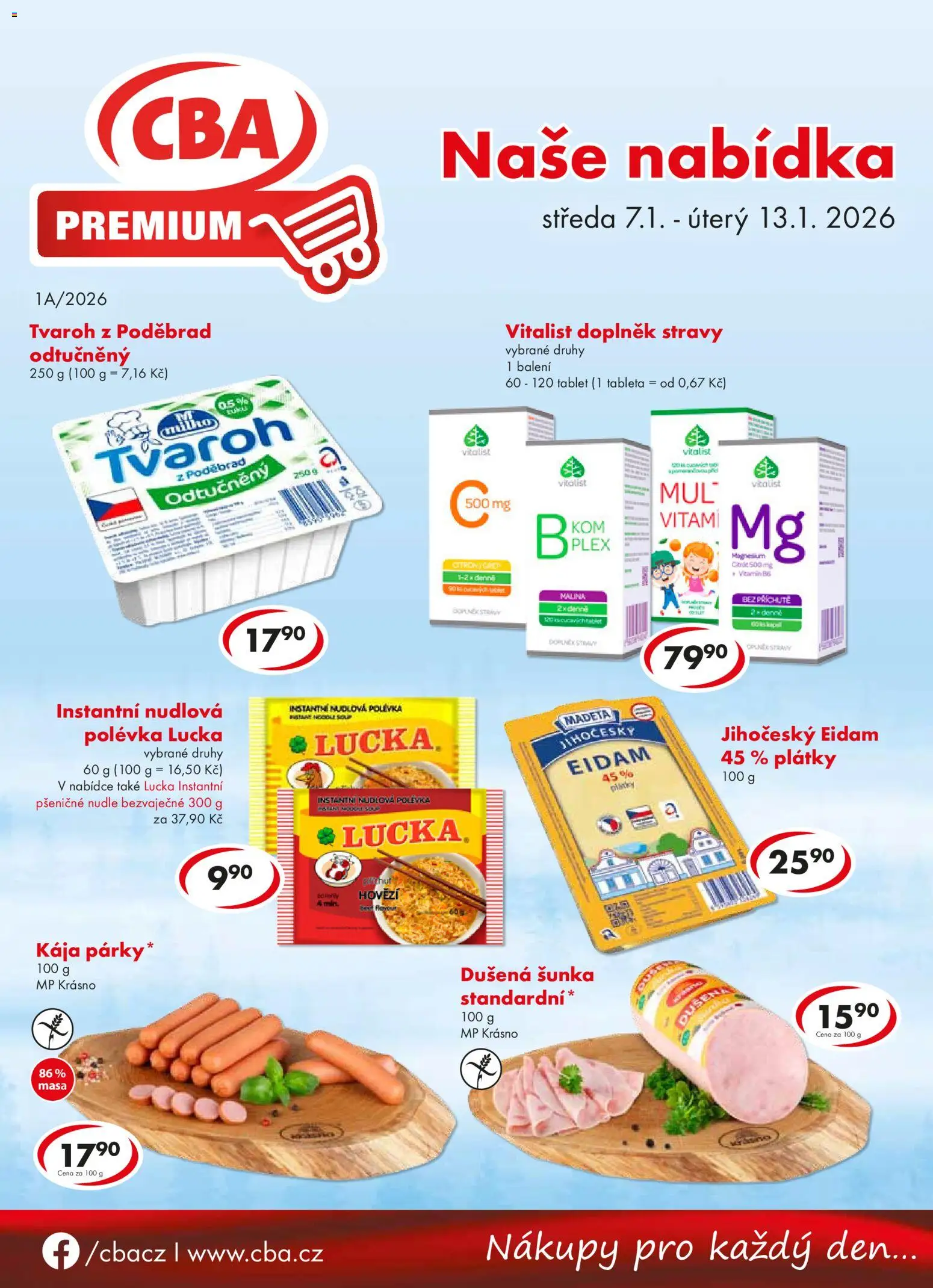 CBA leták - Premium - strana 1- platný od 07.01.2026