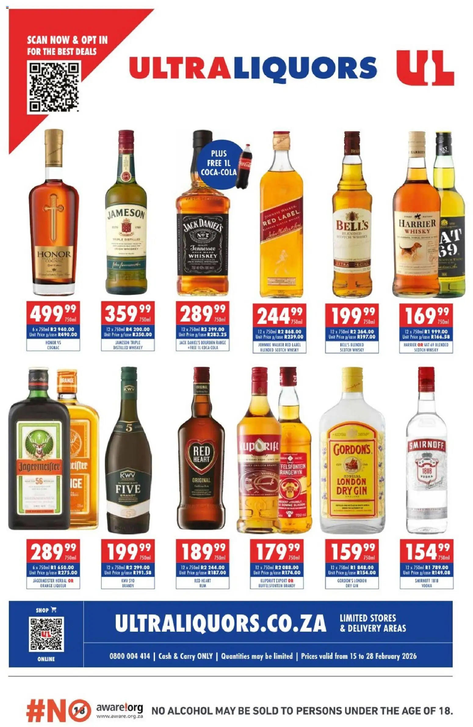 Ultra Liquors Specials - page 1- valid from 15/02/2026