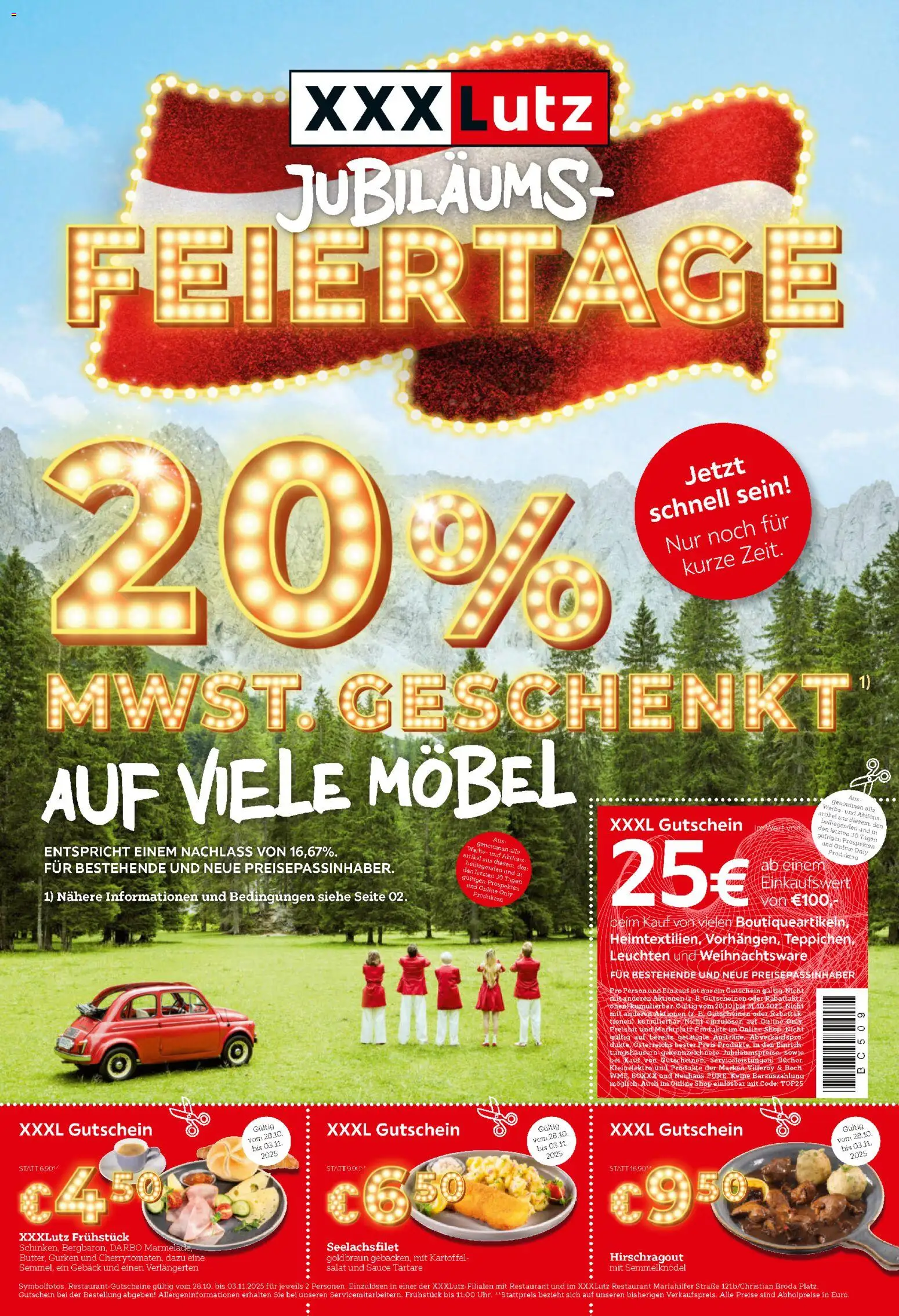 XXXLutz Jubiläums - Feiertage - Seite 1- gültig ab 28.10.2025