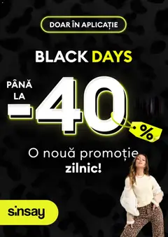 Sinsay Black Friday valabil de la 30.10.2025