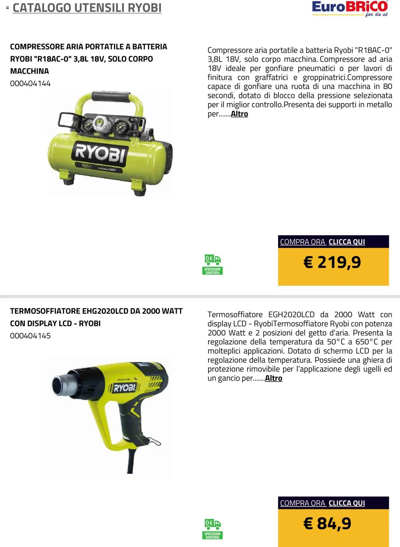Eurobrico Utensili Ryobi catalogo - pagina 47 - valido dal 23/07/2025