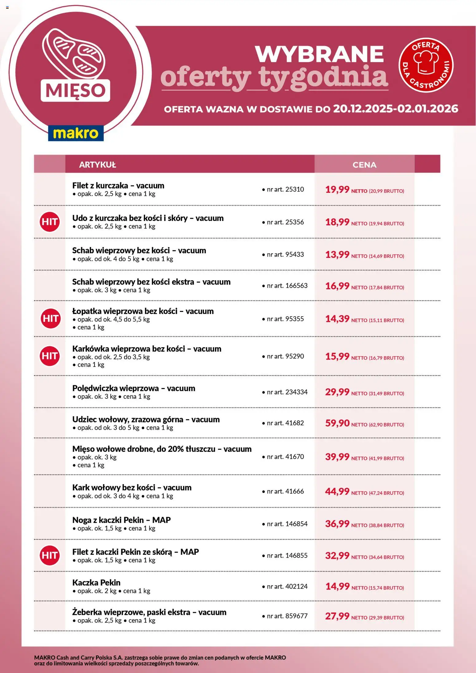 Makro Gazetka - Wybrane oferty tygodnia w dostawie - strona 1- ważny od 20.12.2025