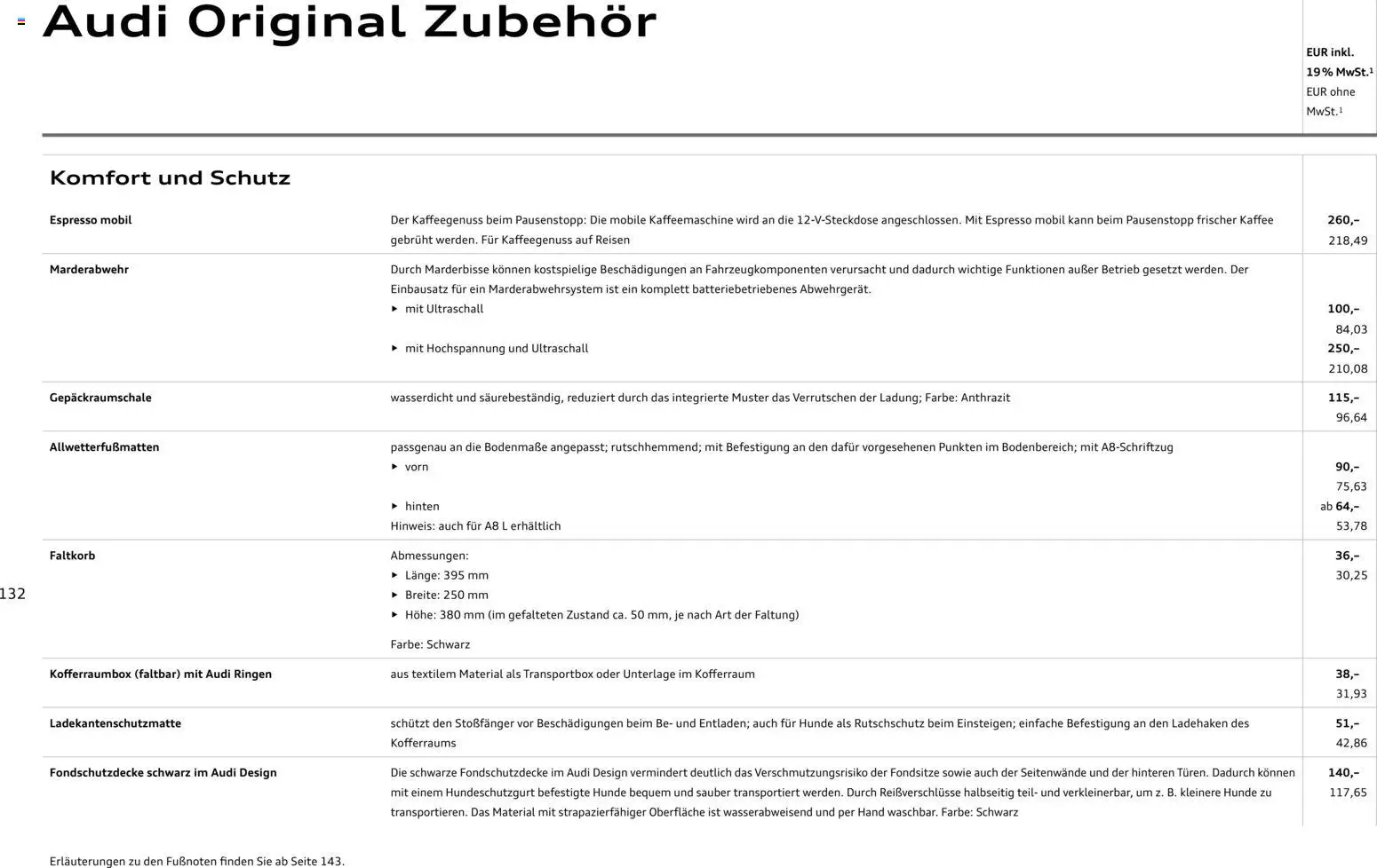 Audi A8 - Seite 132 - gültig ab 28.10.2025