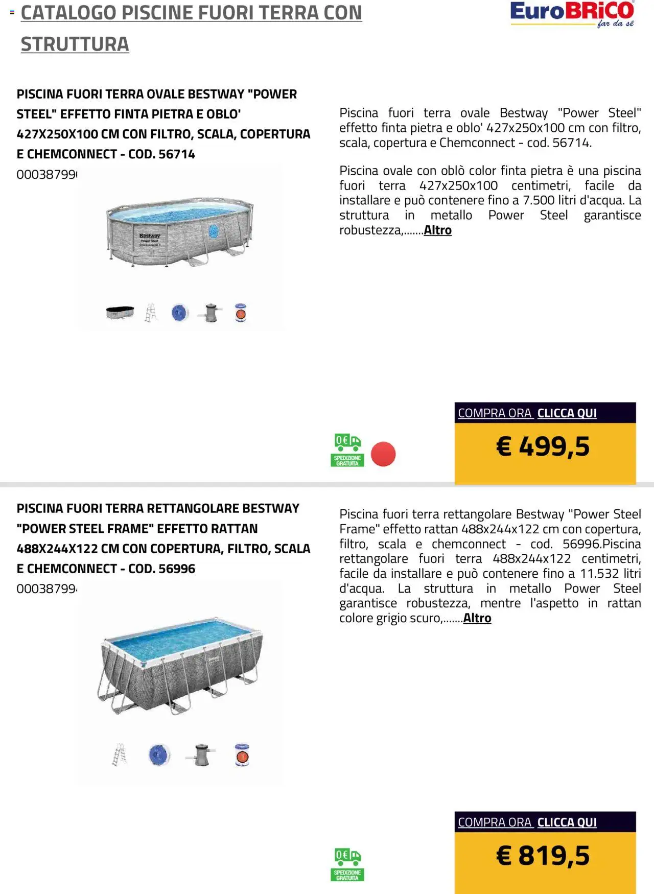 Eurobrico Piscine Fuori Terra con Struttura catalogo - pagina 5 - valido dal 23/07/2025