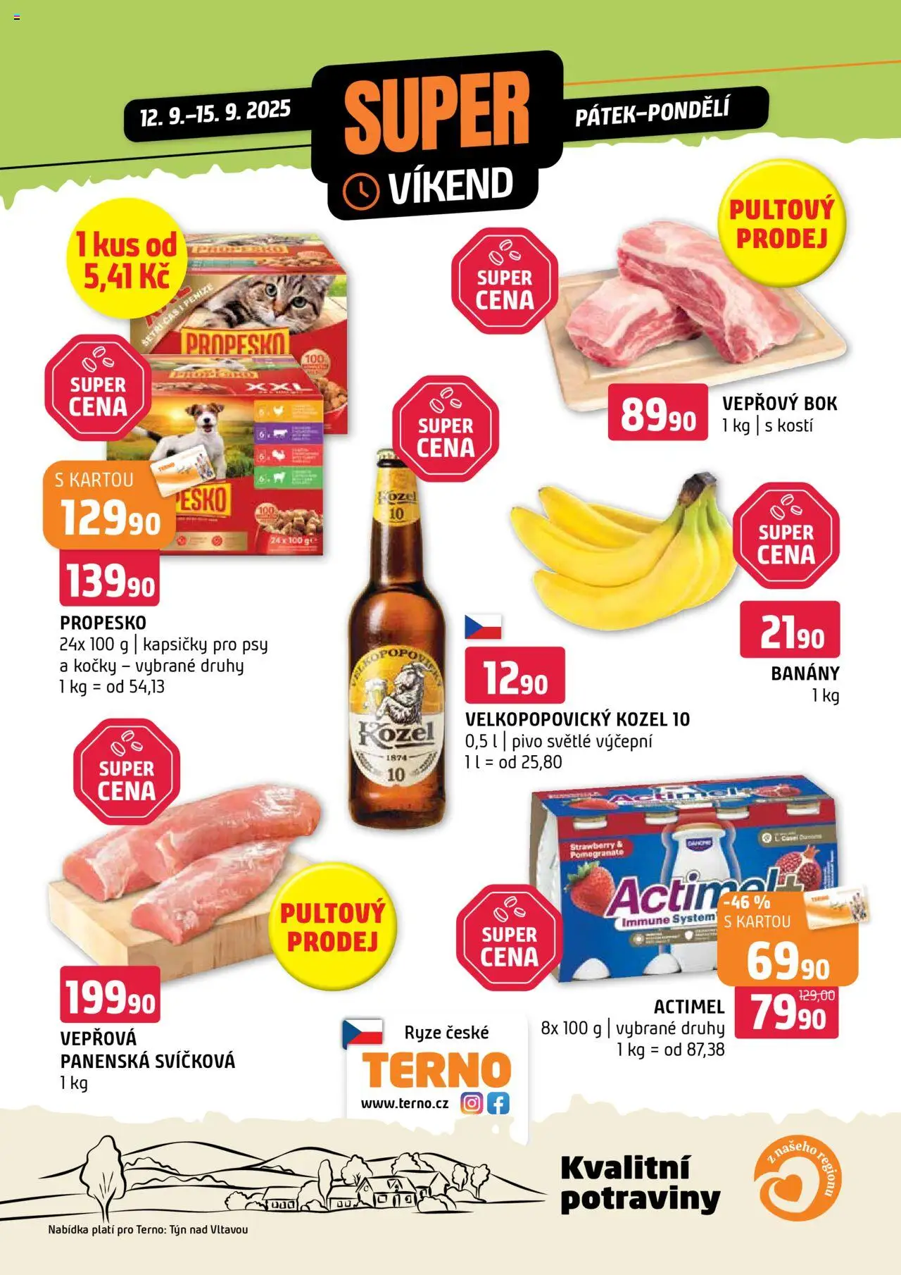 Terno leták - Super víkend - strana 1- platný od 12.09.2025