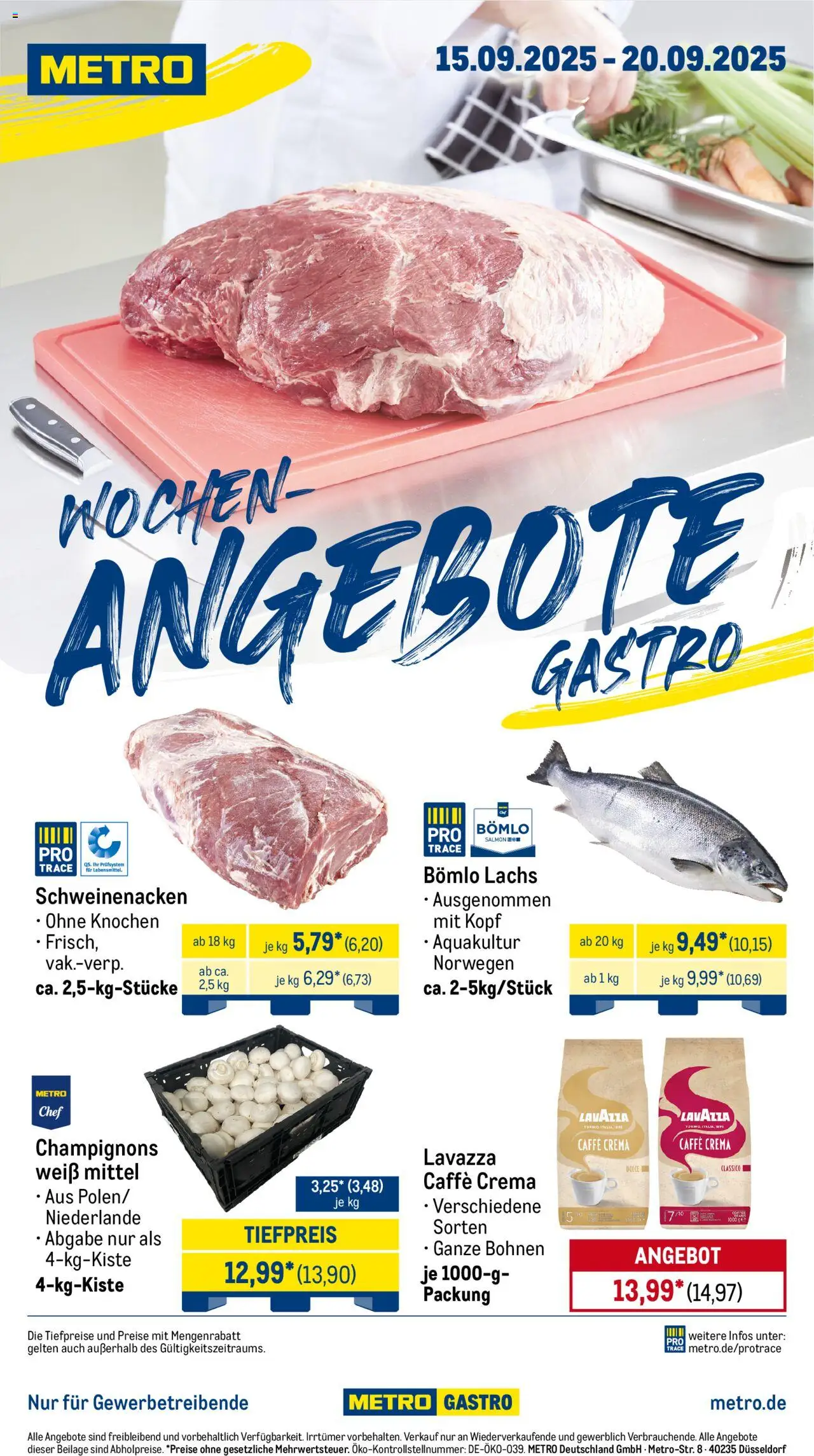 Metro Wochen-Angebote Gastro - Seite 1 - gültig ab 15.09.2025