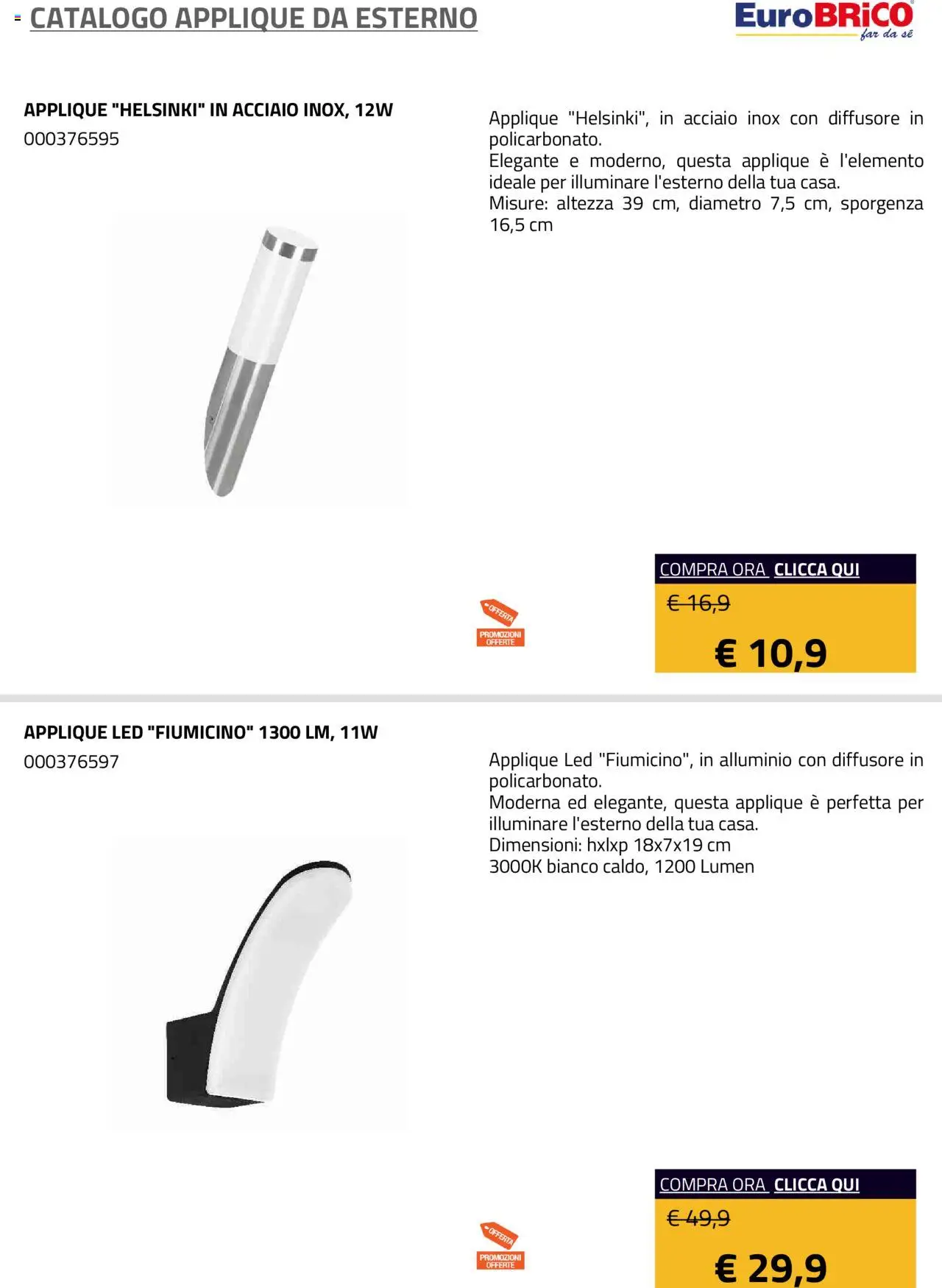 Eurobrico Applique da Esterno catalogo - pagina 18 - valido dal 23/07/2025