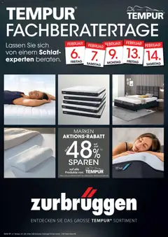 Vorschau Zurbrüggen  Tempur Fachberatertage gültig ab 06.02.2026