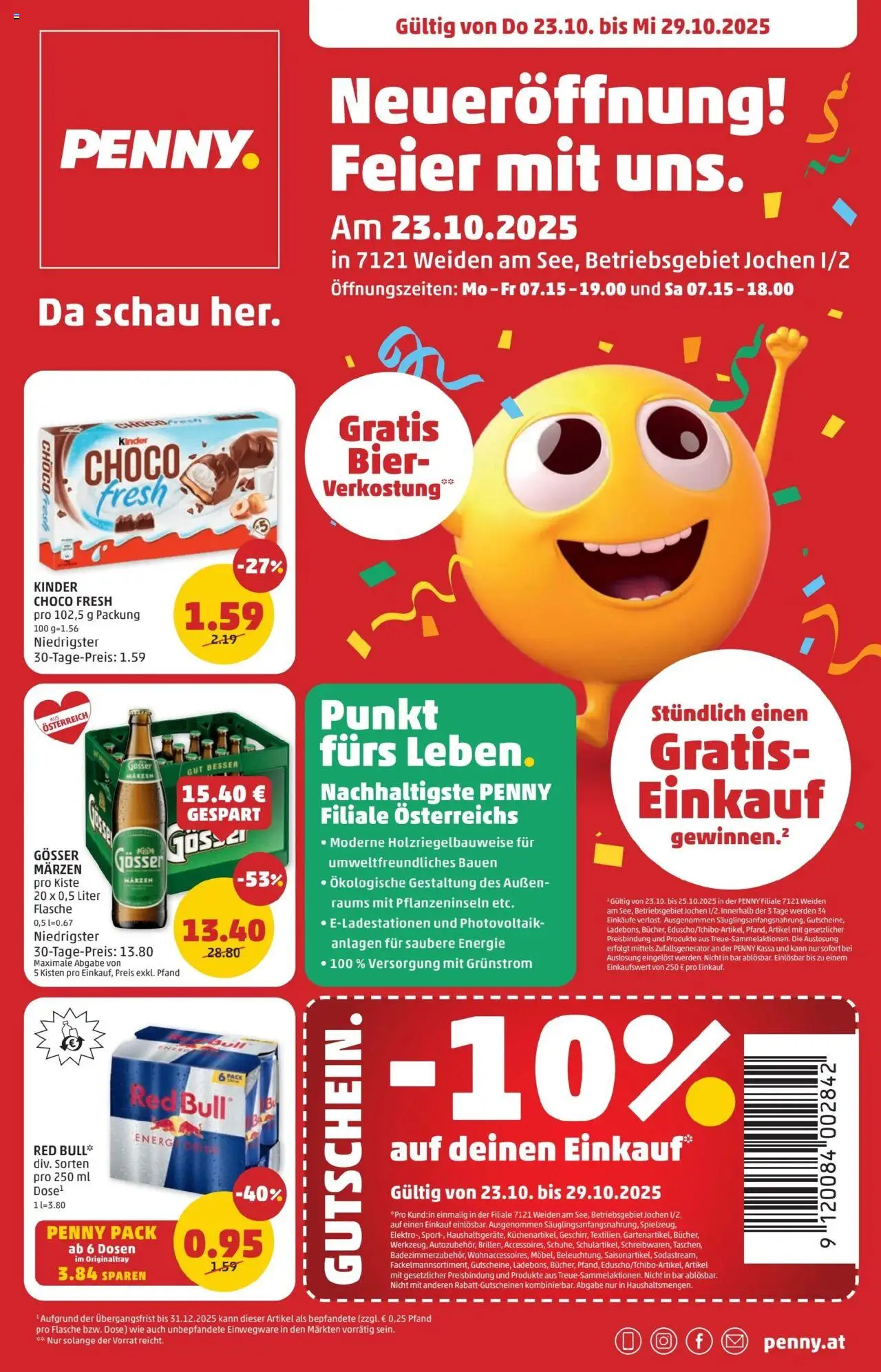 Penny Markt - Eröffnung in 7121 Weiden am See - Seite 1- gültig ab 23.10.2025